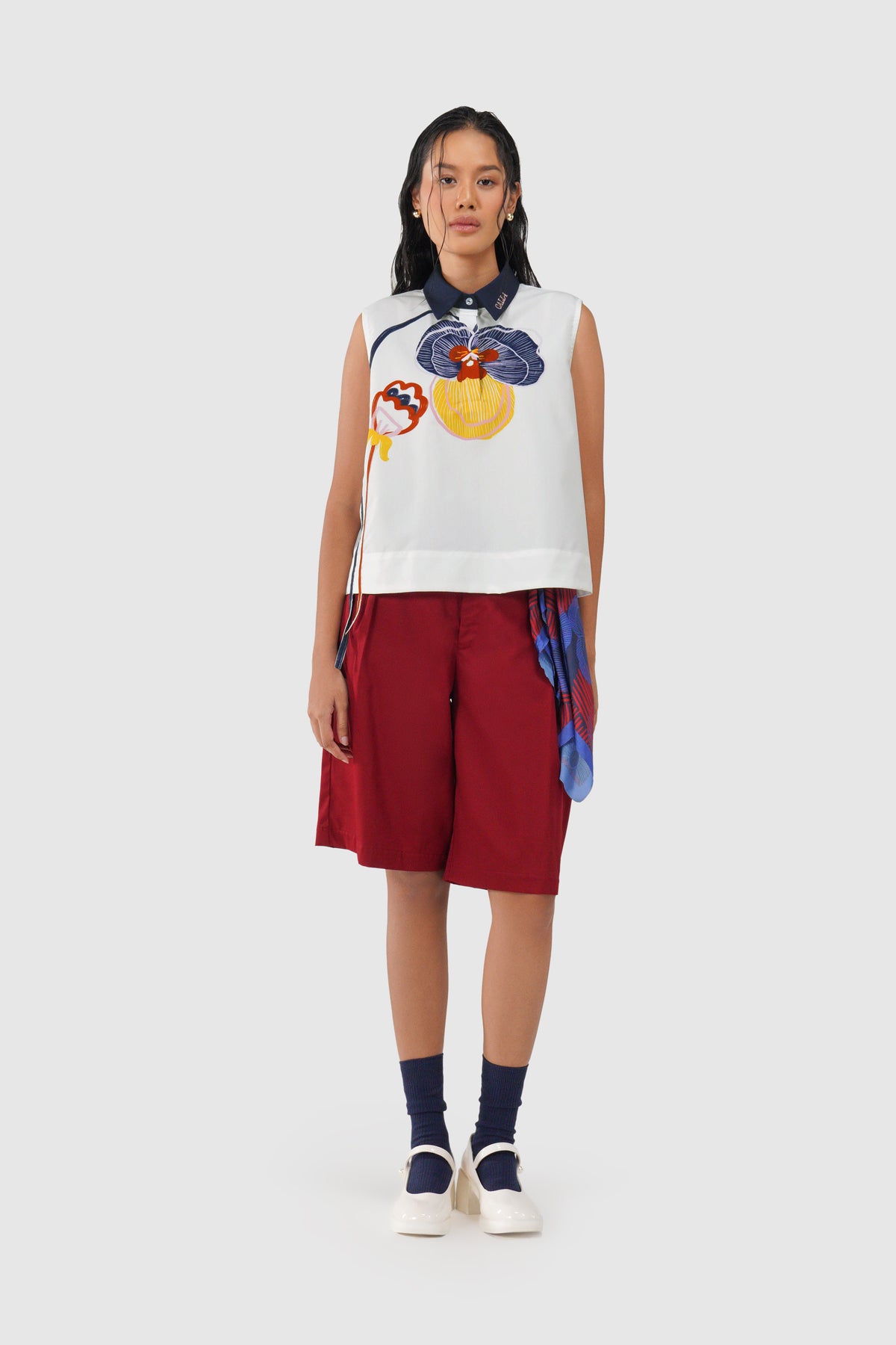 Helena Sleeveless Blouse - Cloud