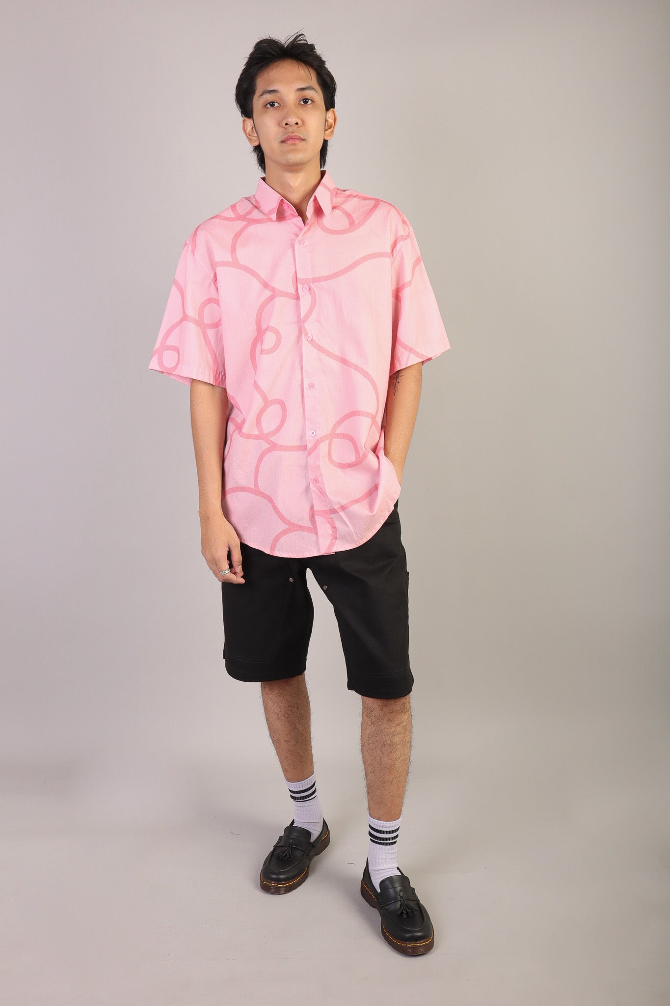 CALLA X ADINIA MAN SHORT SHIRT IN PINK