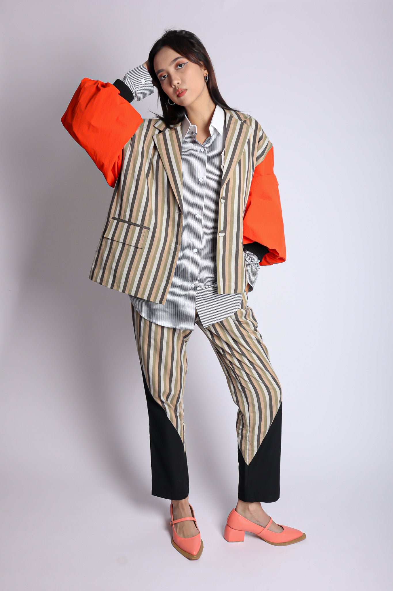 WASTRA MIX PANTS IN CREAM
