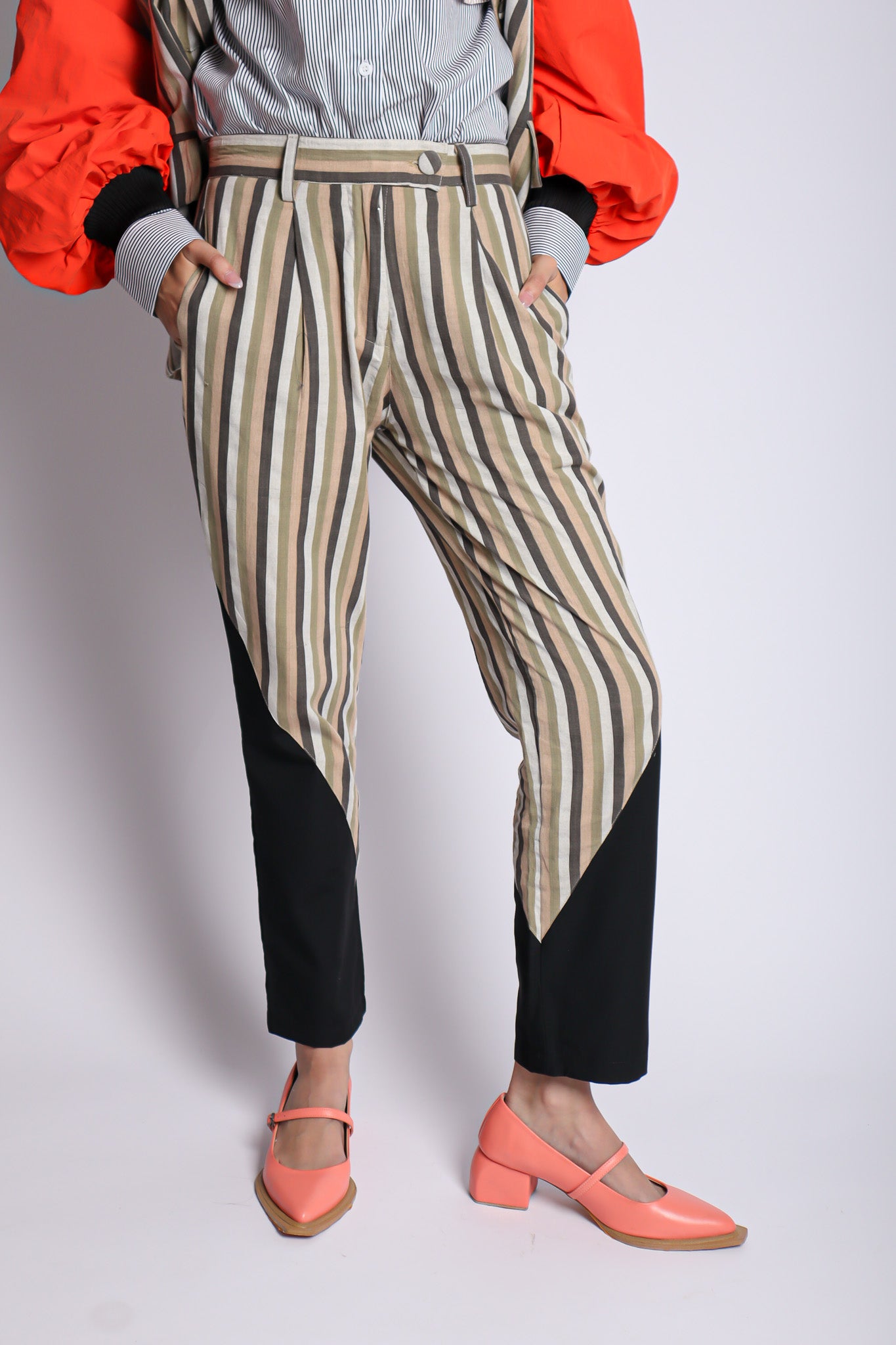 WASTRA MIX PANTS IN CREAM