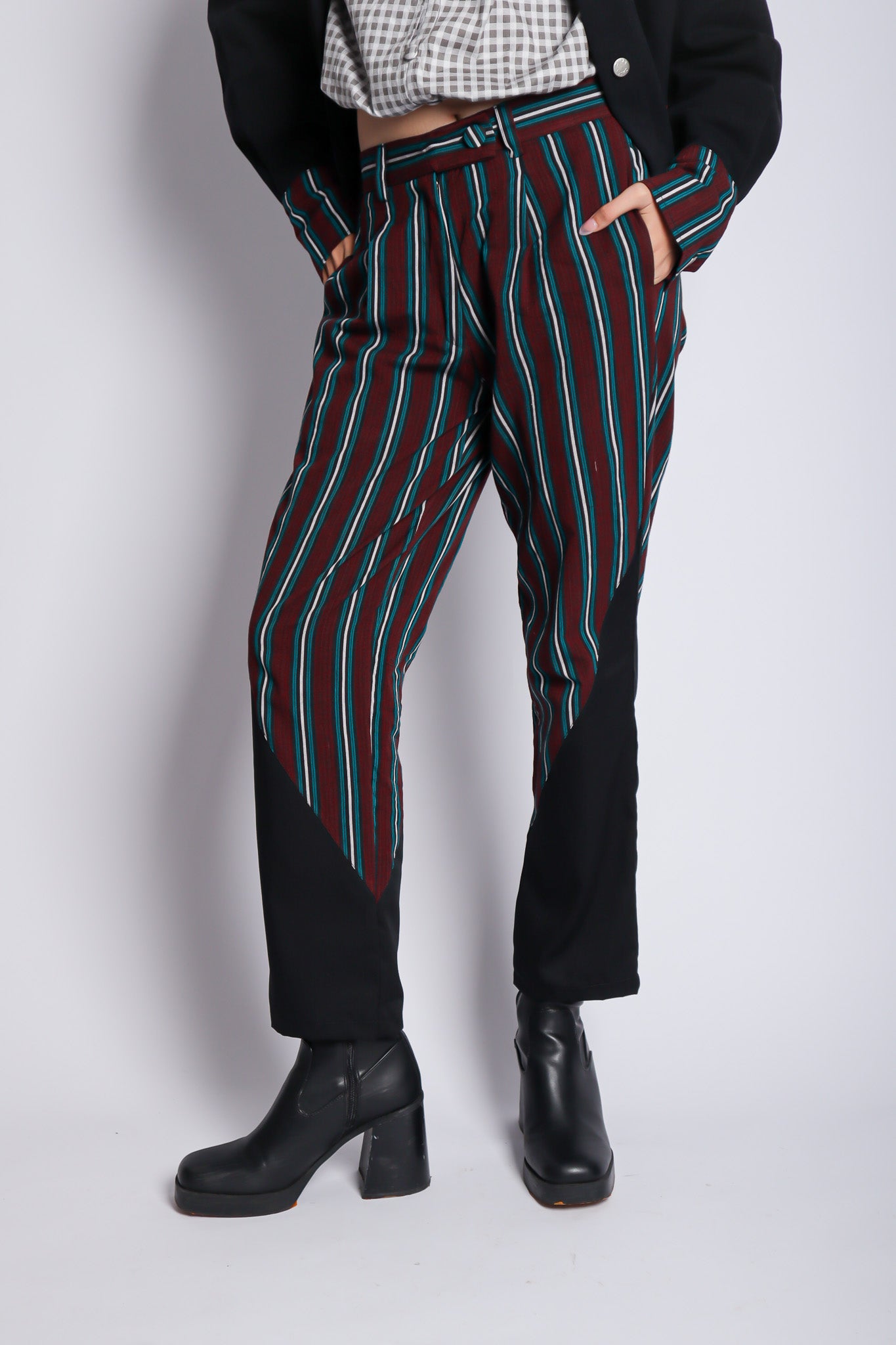 WASTRA MIX PANTS IN MAROON