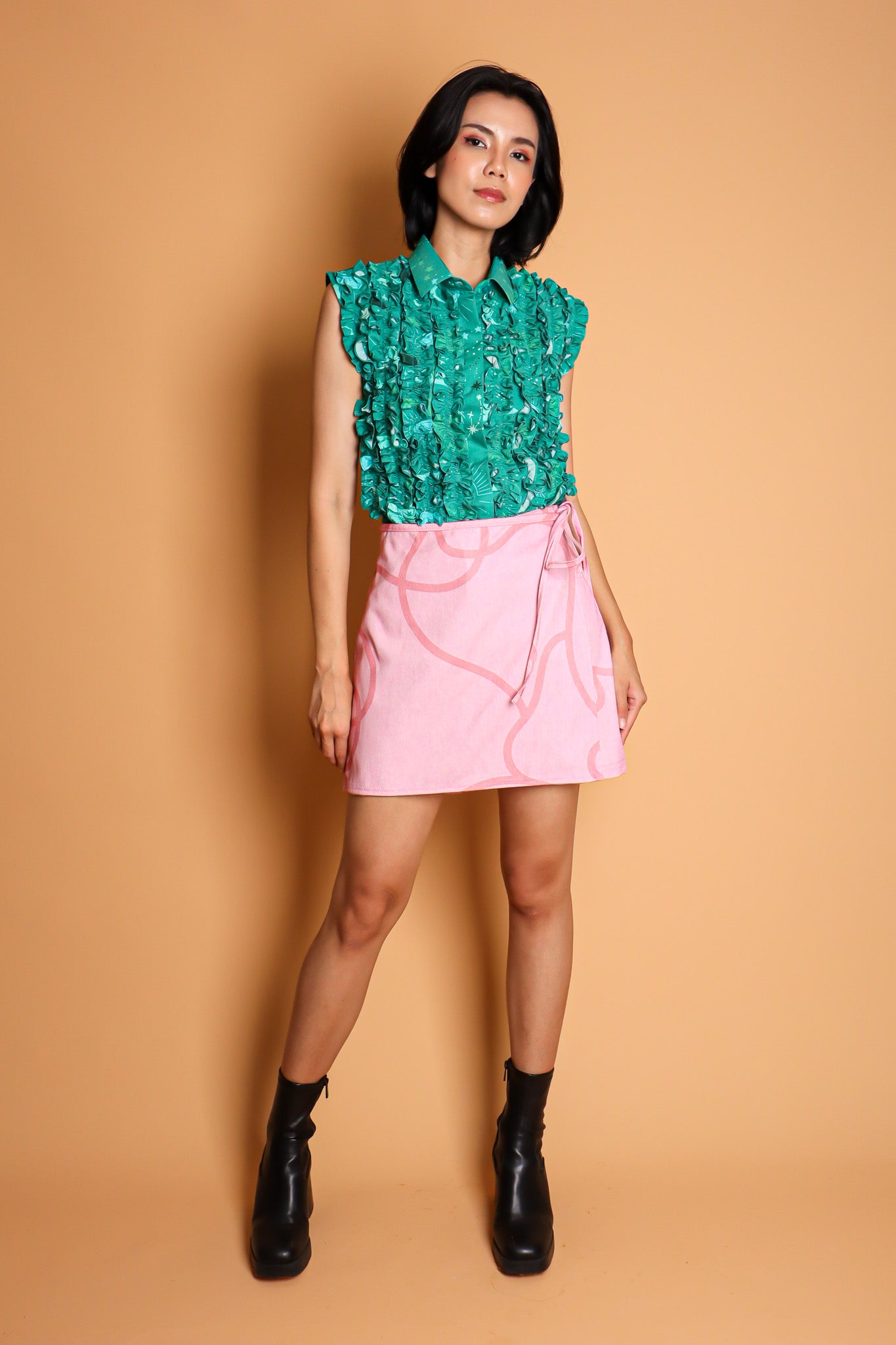 CALLA X ADINIA DENIM SKORT IN PINK