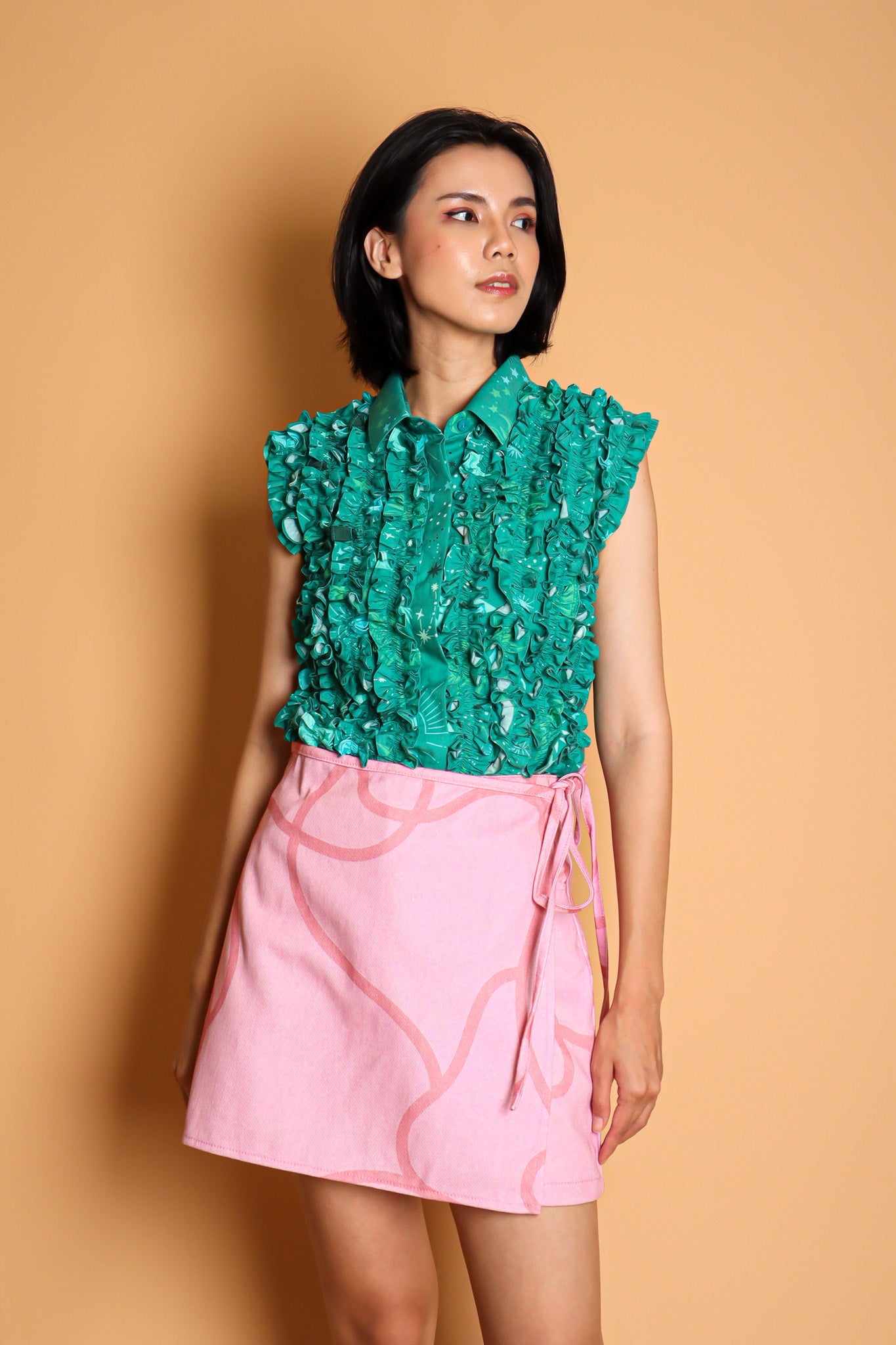 CALLA X ADINIA DENIM SKORT IN PINK