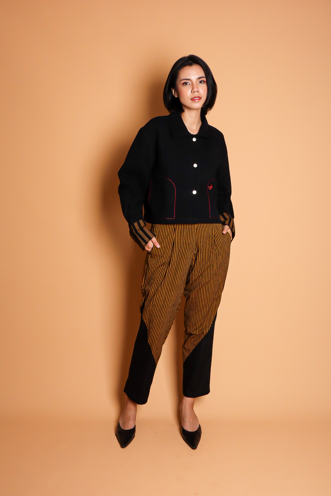 WASTRA MIX PANTS IN YELLOW