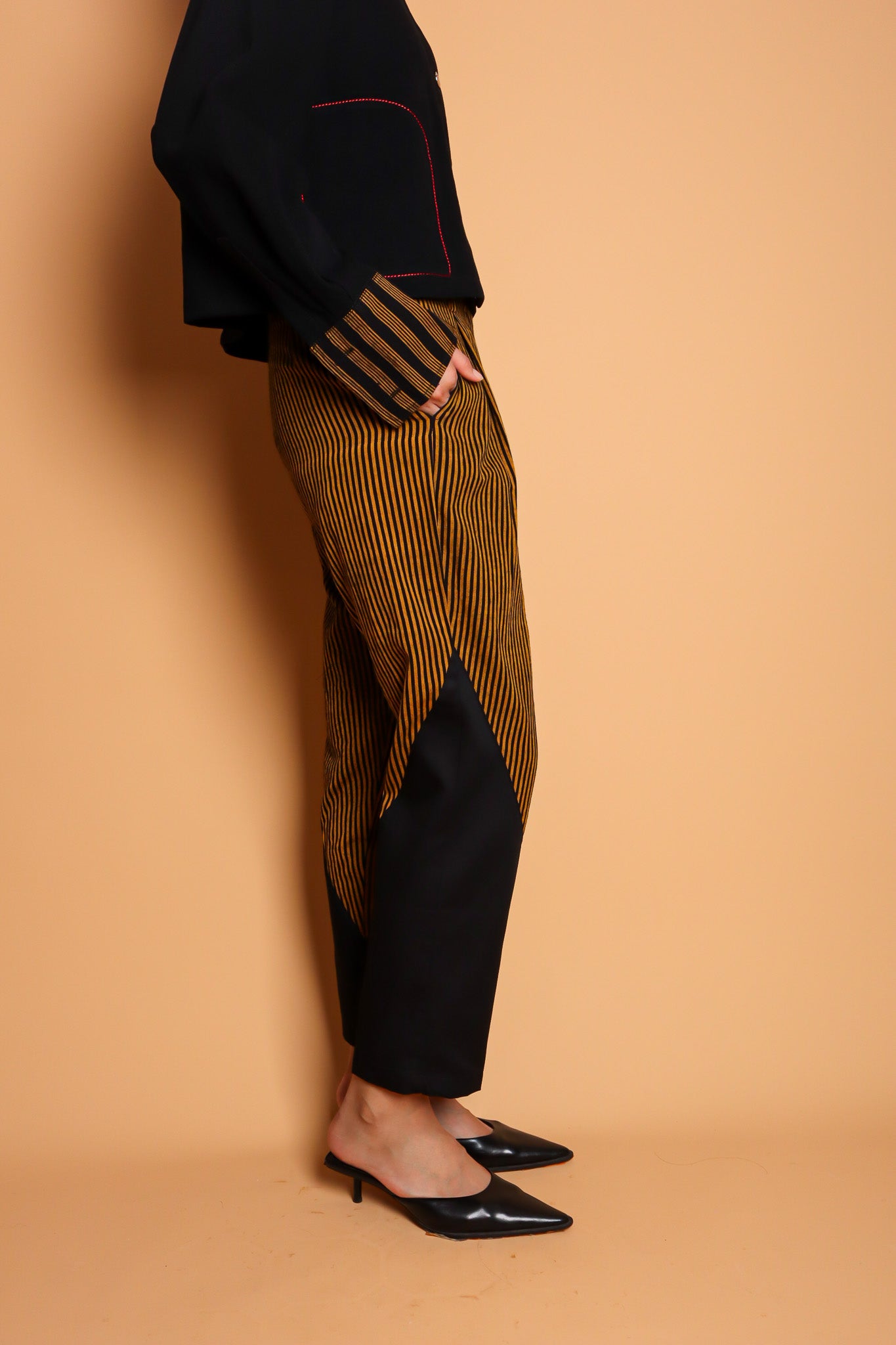 WASTRA MIX PANTS IN YELLOW