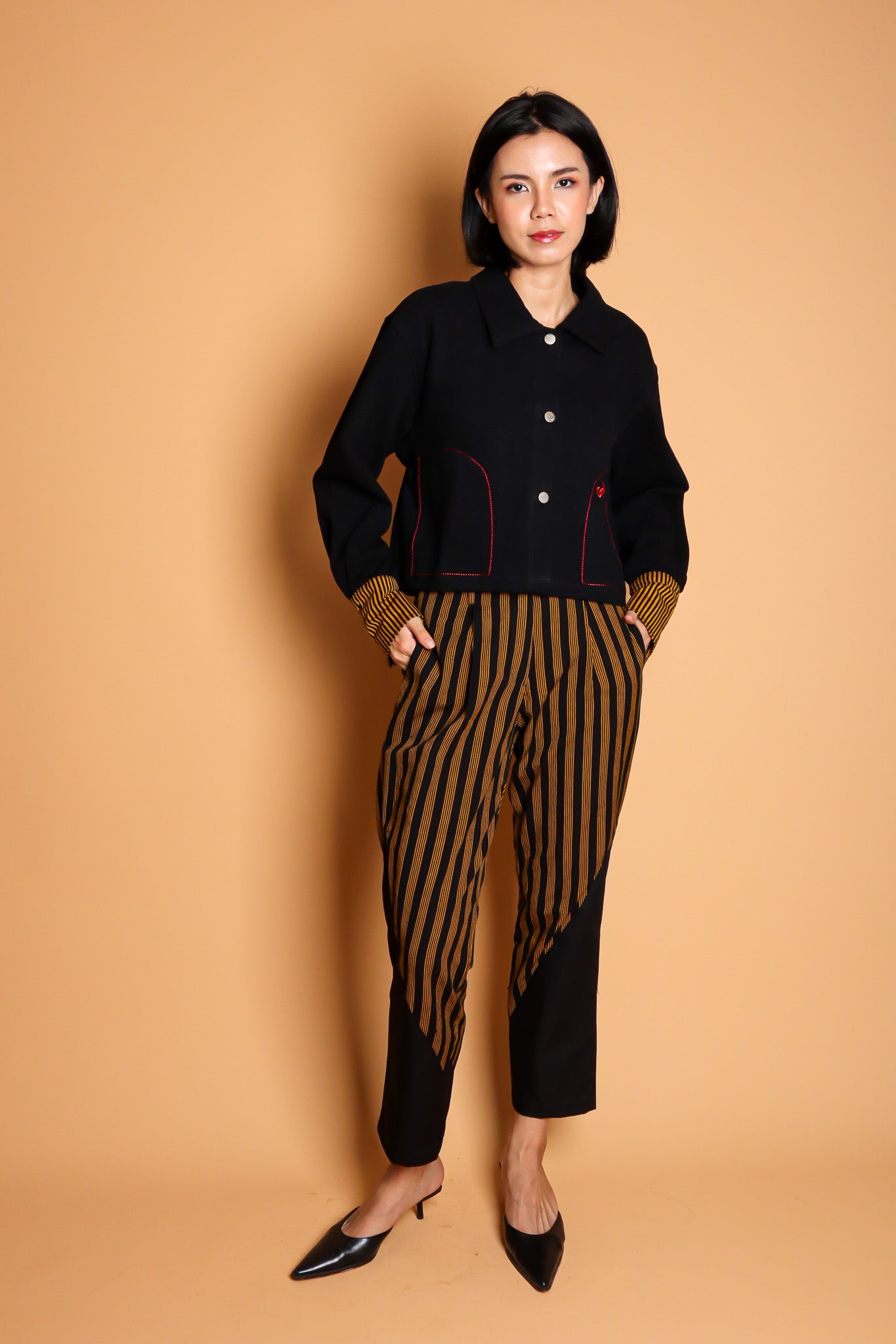 WASTRA MIX PANTS IN BLACK