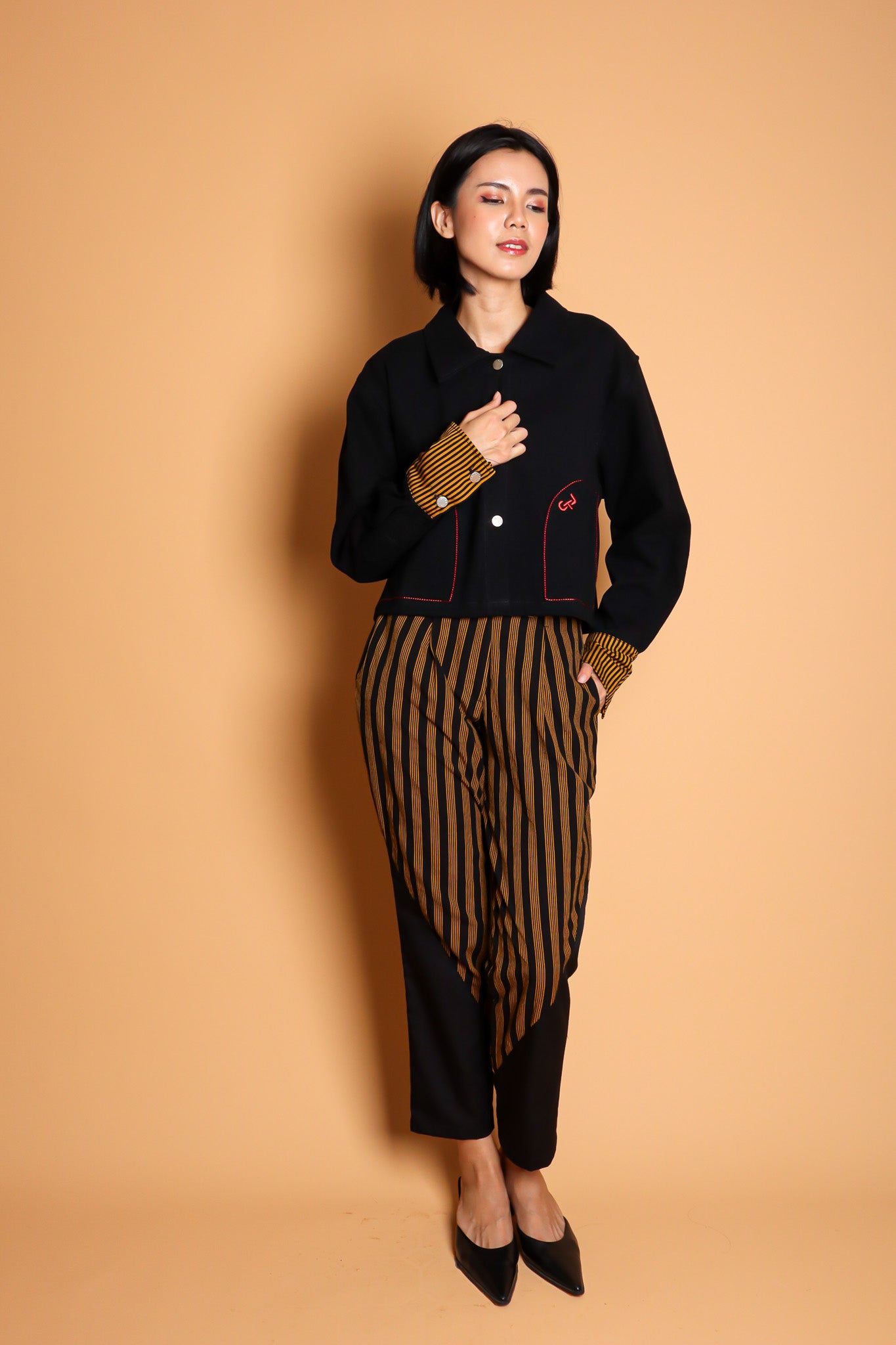 WASTRA MIX PANTS IN BLACK