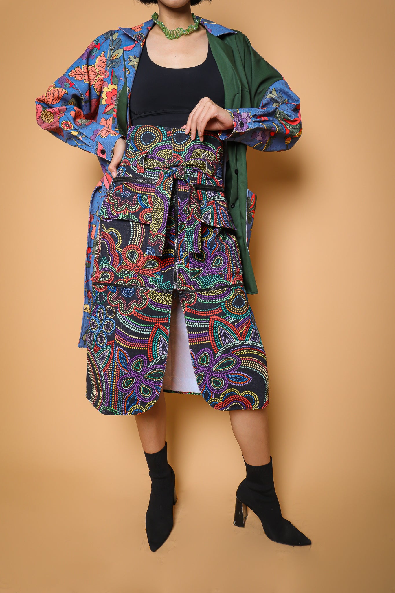 AURORA BLACK ZIPPER SKIRT