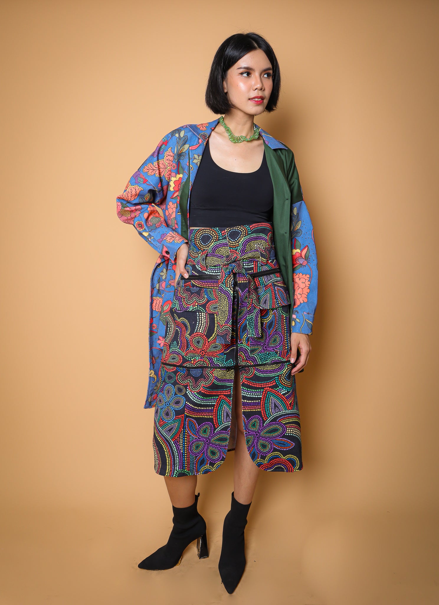 AURORA BLACK ZIPPER SKIRT