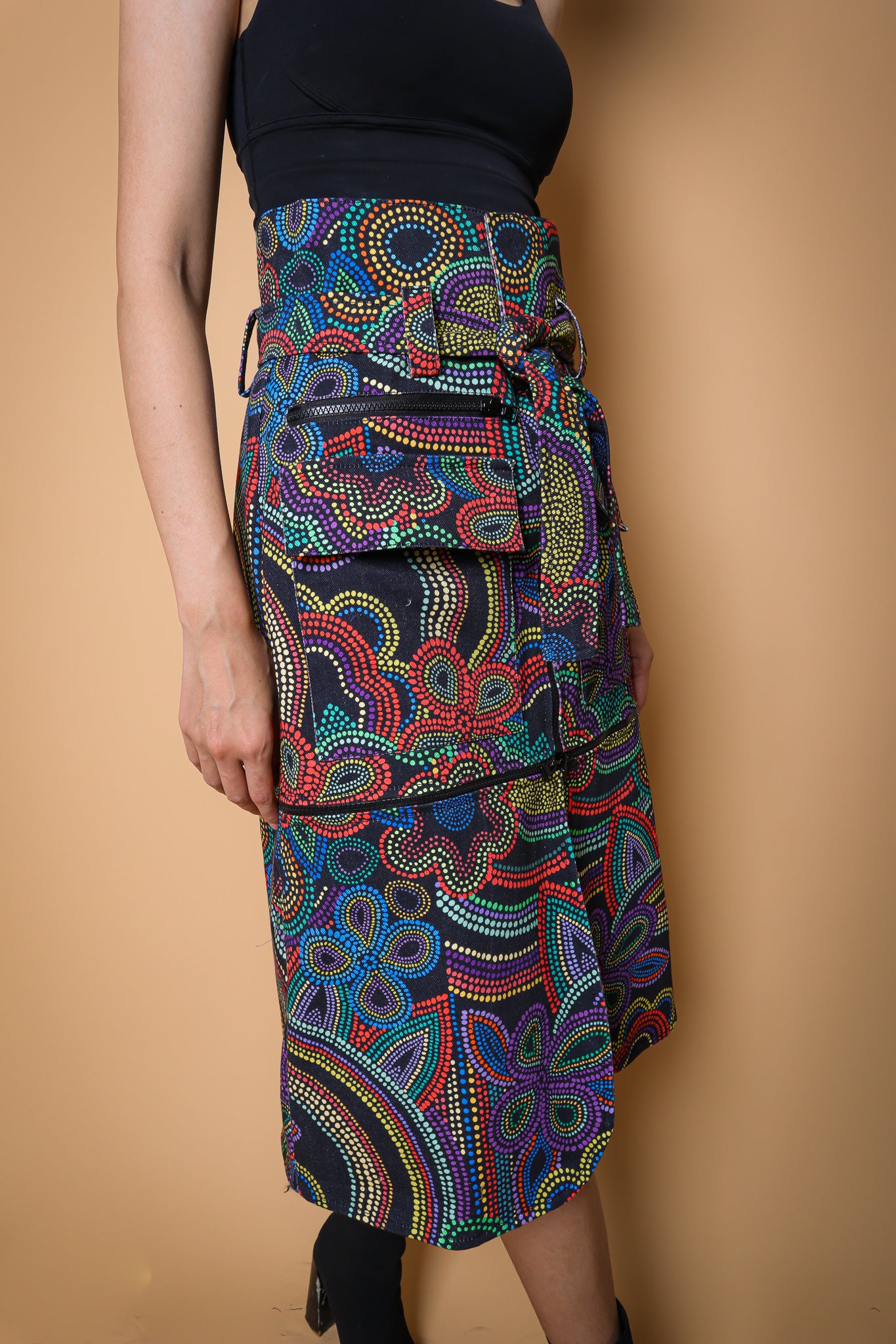 AURORA BLACK ZIPPER SKIRT