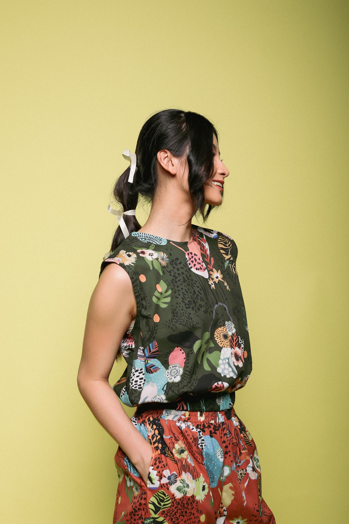 CHRYSANT TOP IN GREEN