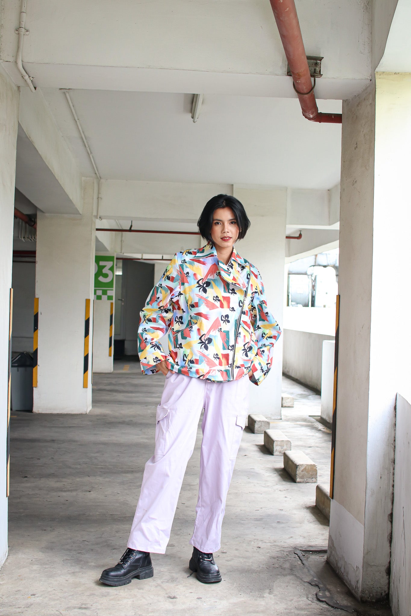 FLOWER SPLASH DENIM JACKET