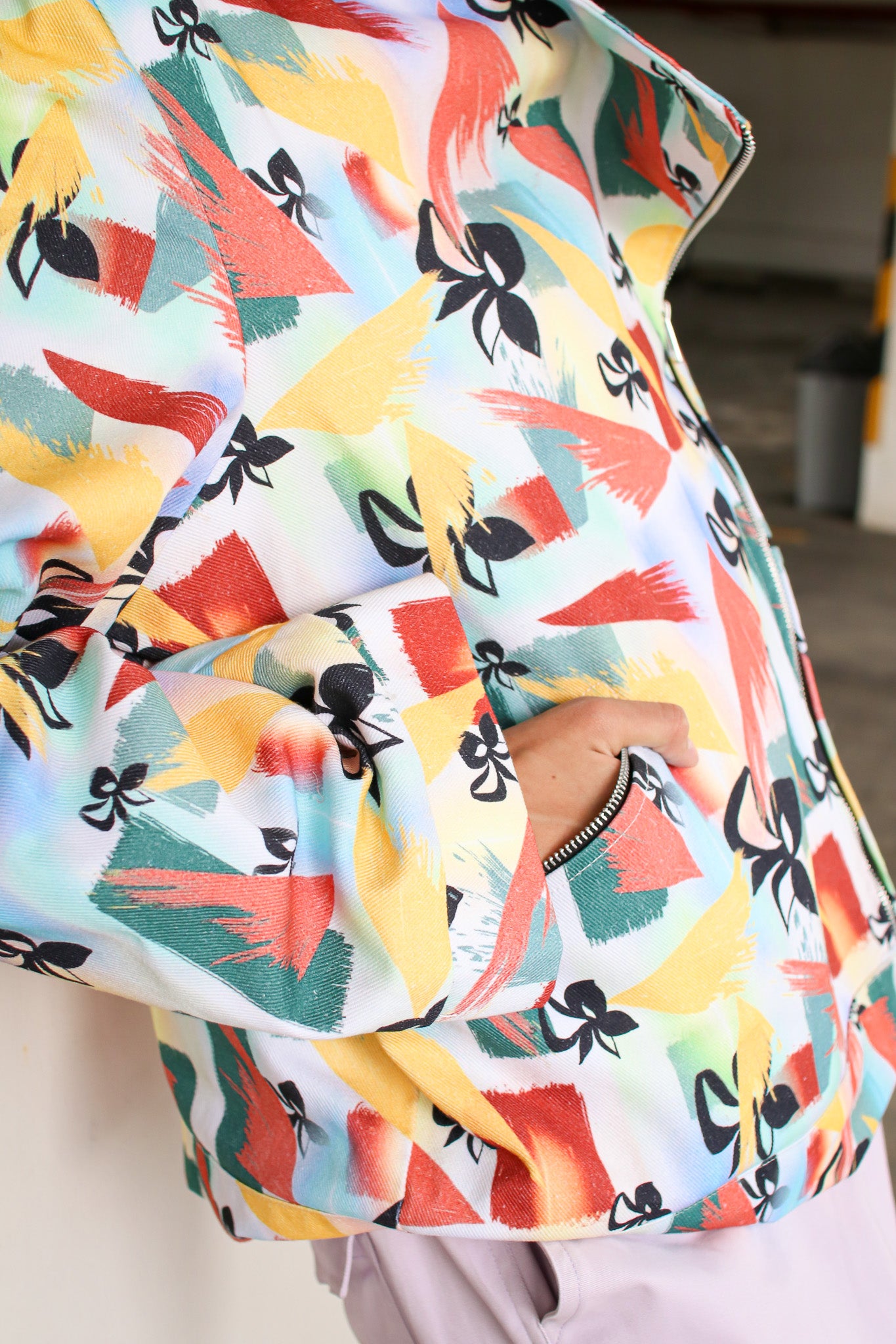 FLOWER SPLASH DENIM JACKET