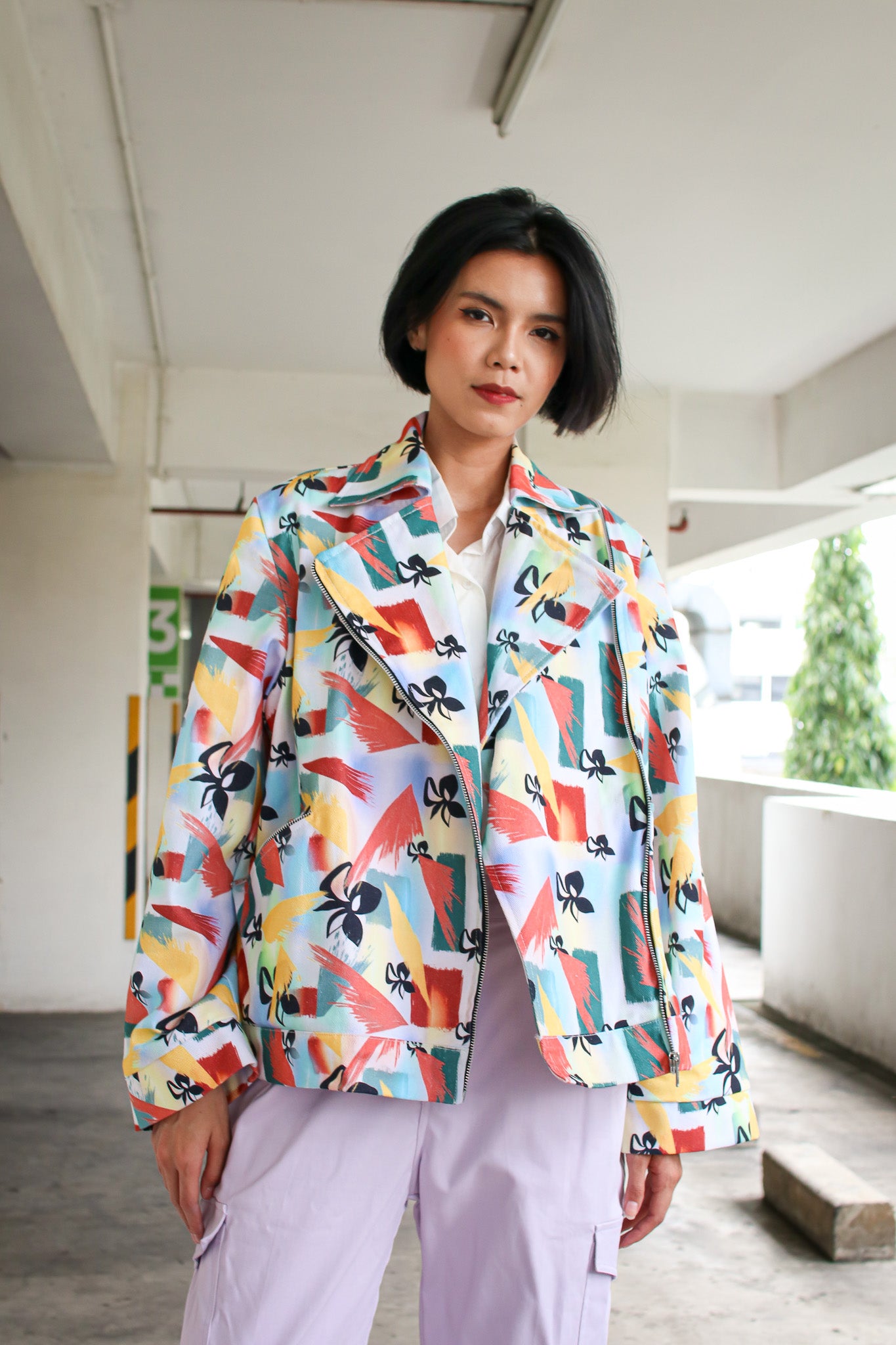 FLOWER SPLASH DENIM JACKET