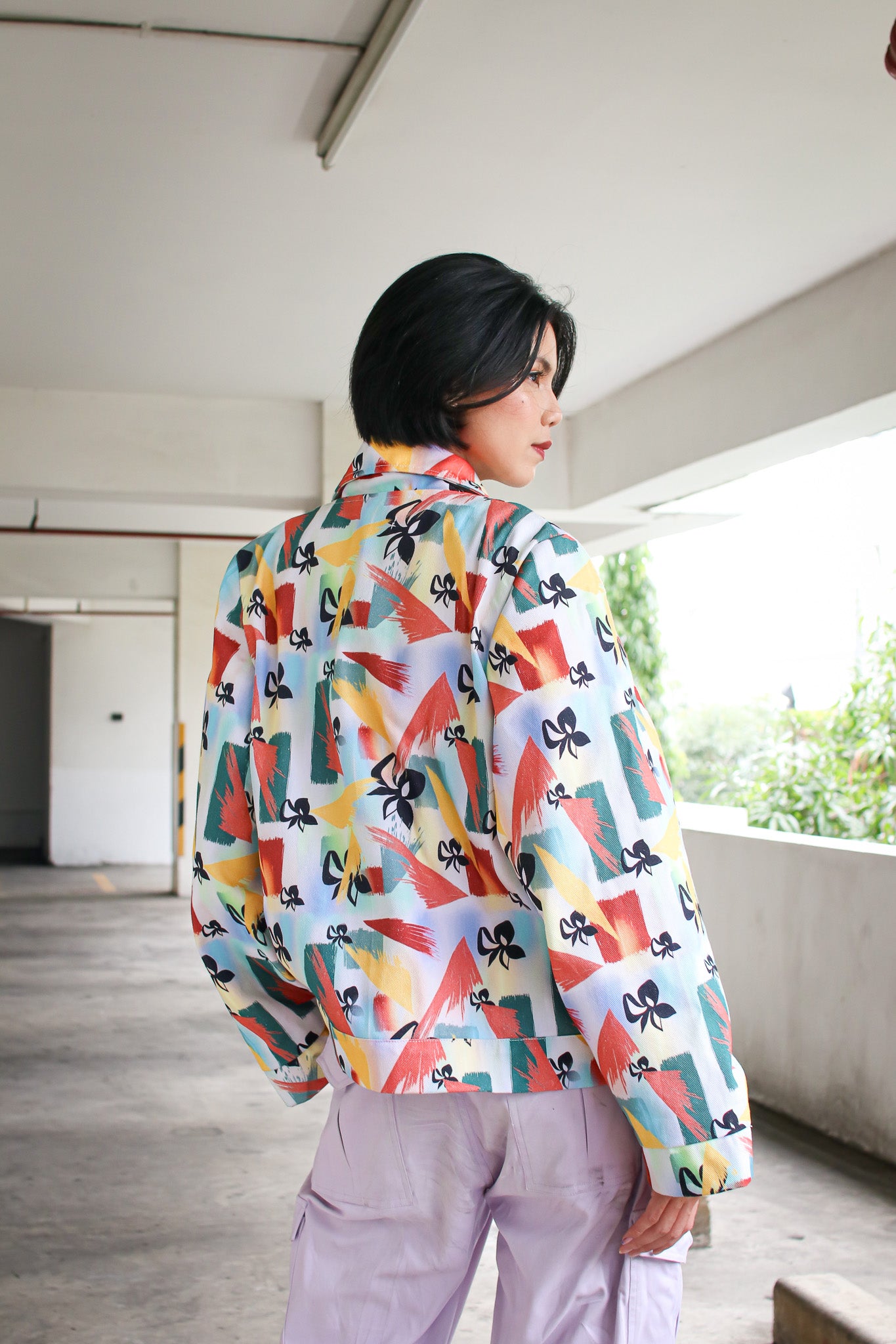 FLOWER SPLASH DENIM JACKET