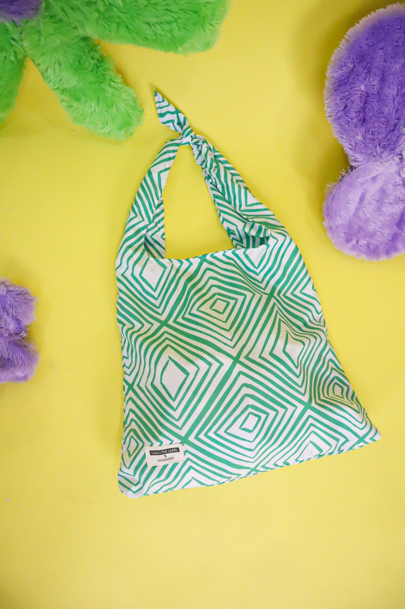 STRIPES NYLON FOLDABLE SHOPPING BAG