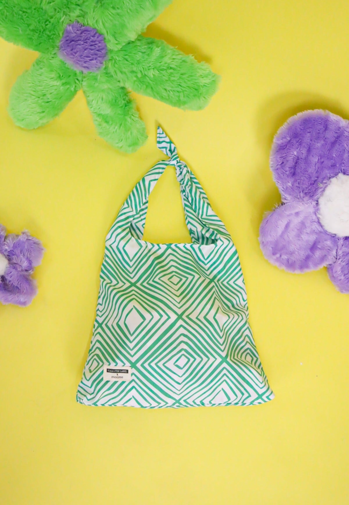 STRIPES NYLON FOLDABLE SHOPPING BAG