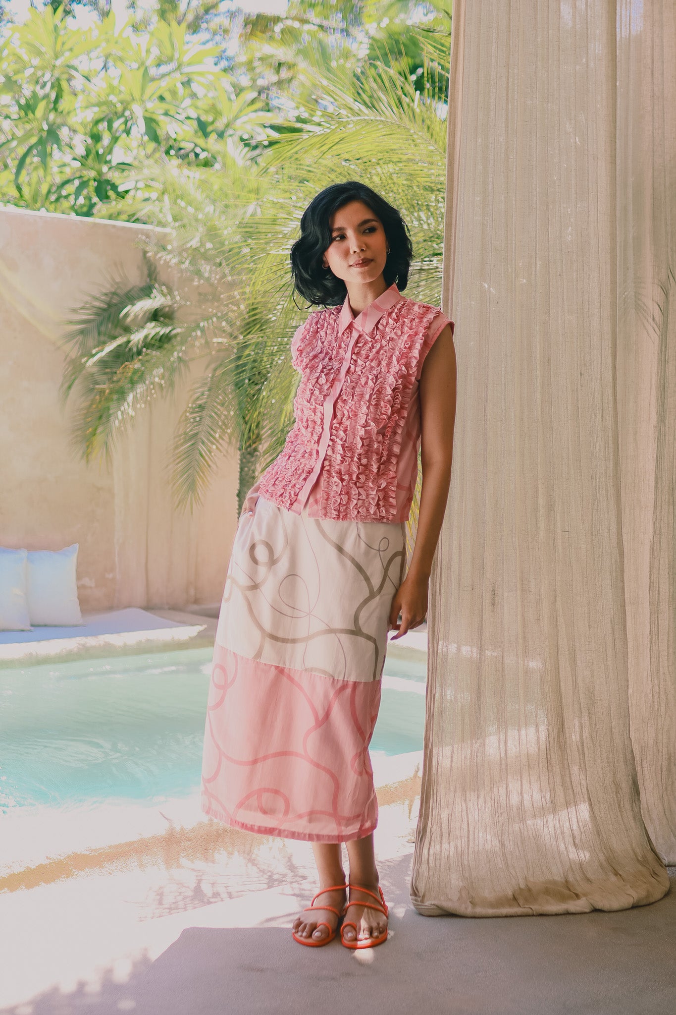 CALLA X ADINIA TWO TONE SKIRT IN PINK