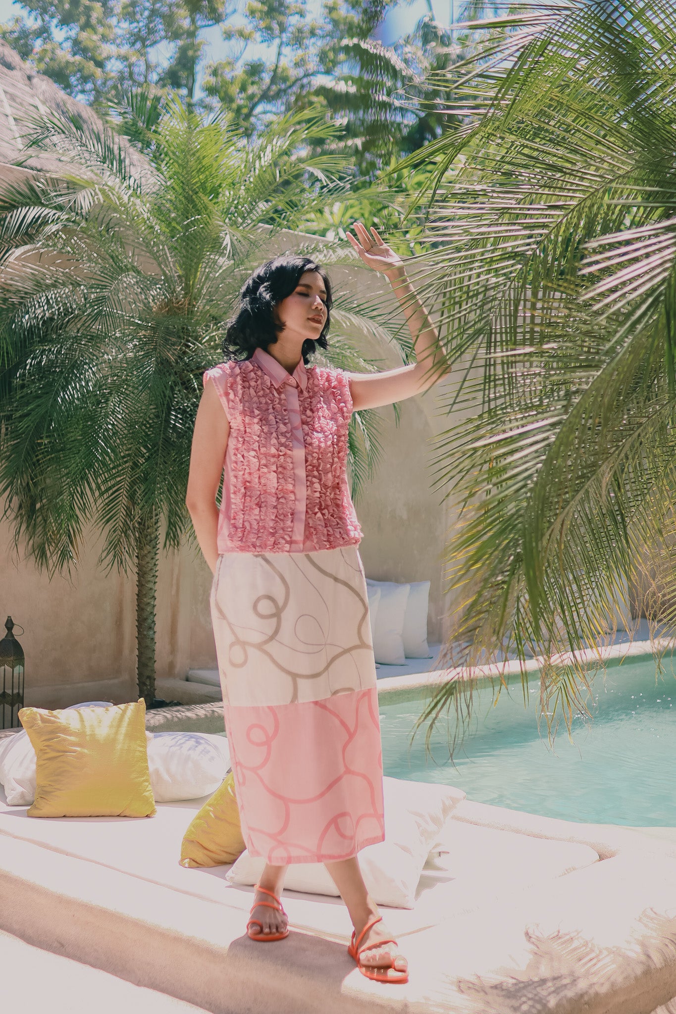 CALLA X ADINIA TWO TONE SKIRT IN PINK