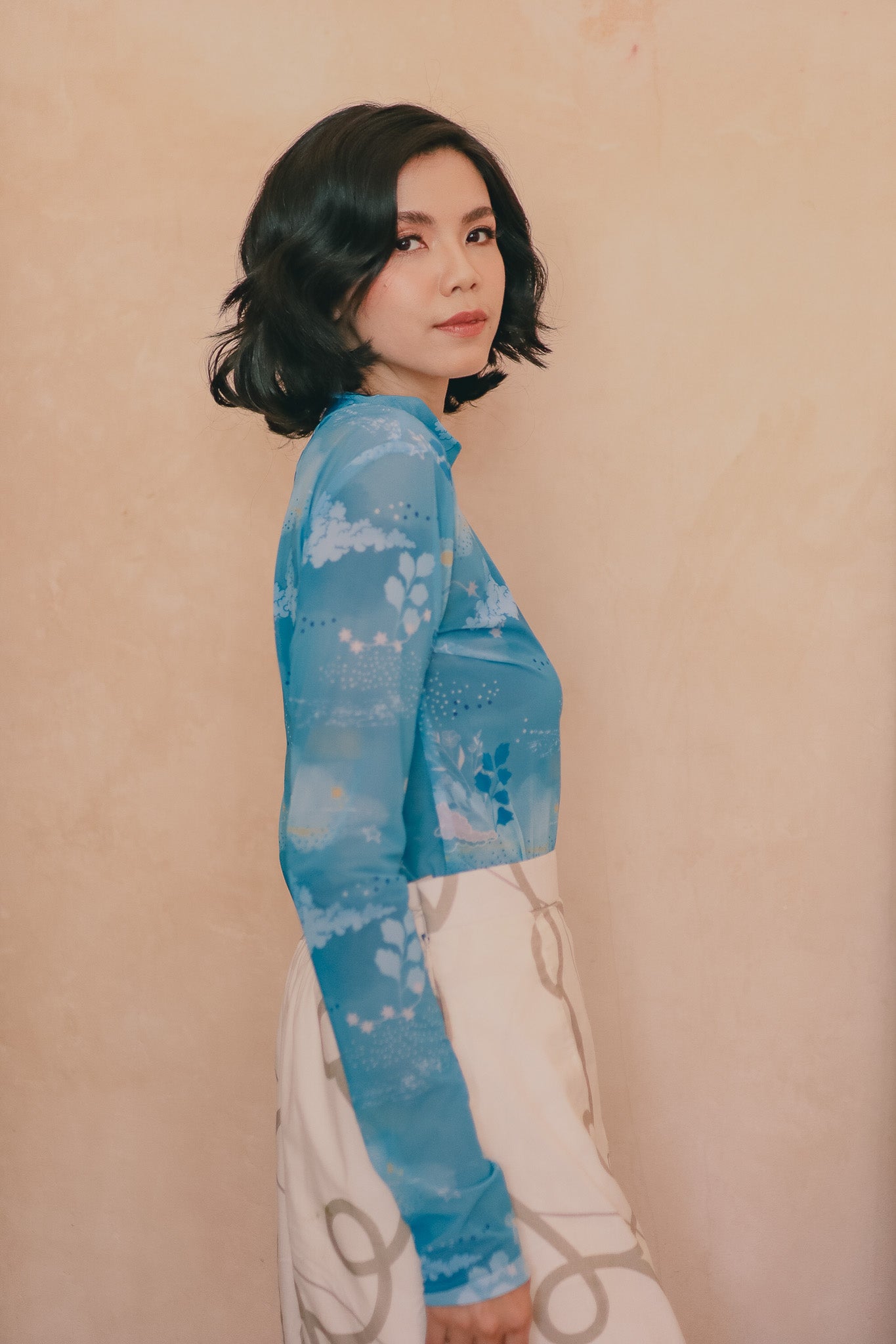 CALLA X ADINIA MESH TOP IN BLUE