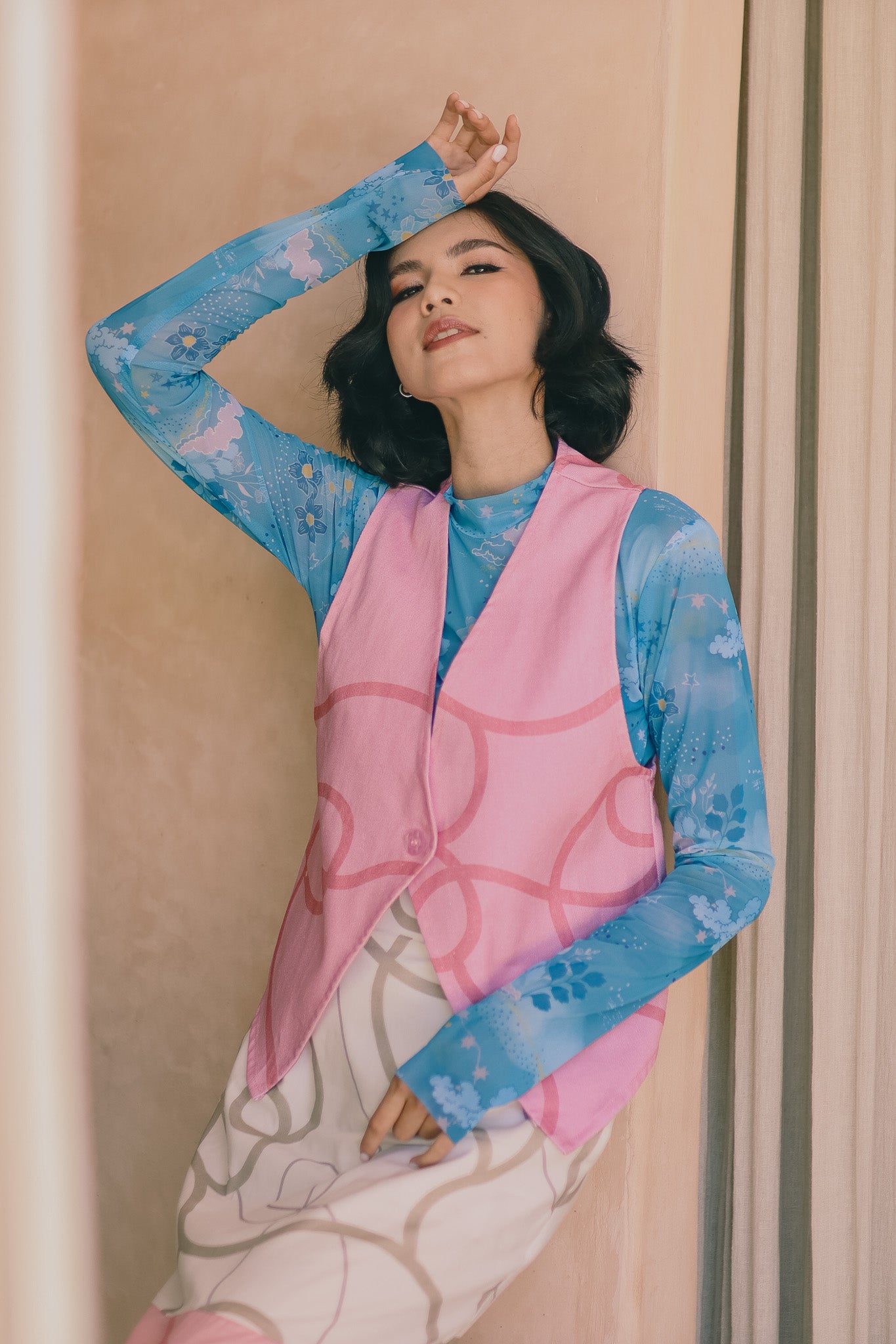 CALLA X ADINIA EMILY DENIM VEST IN PINK