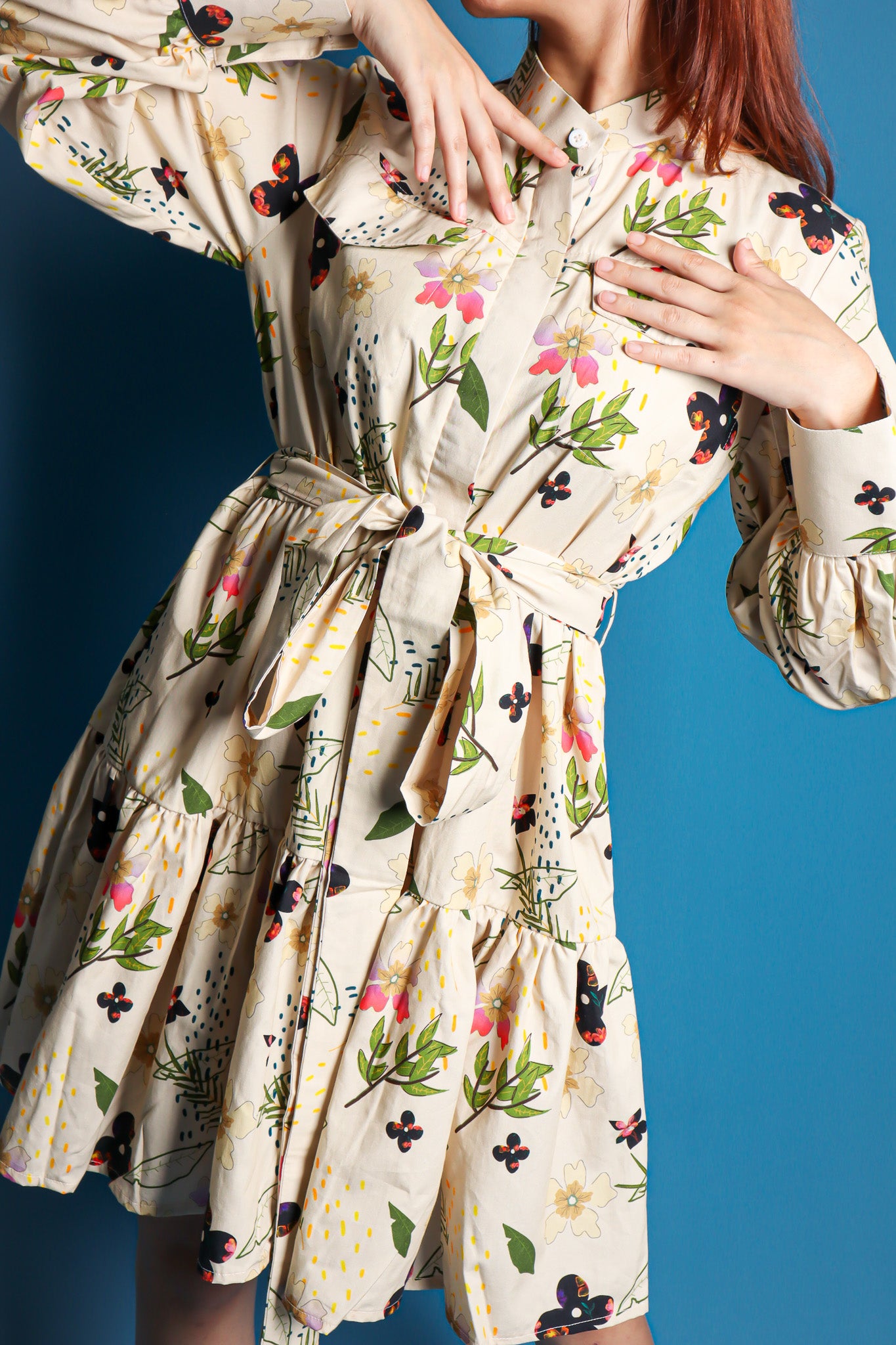 BW FLOWER MIDI DRESS
