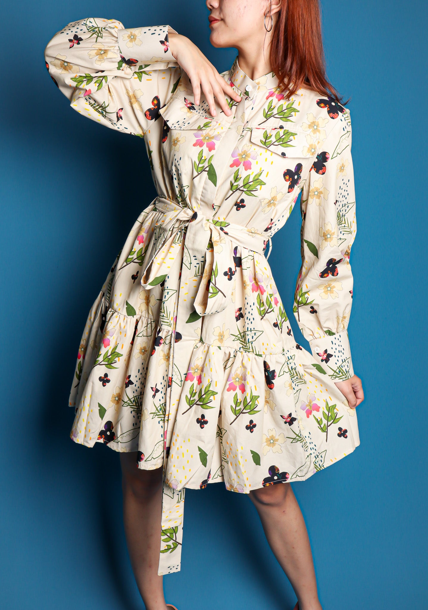 BW FLOWER MIDI DRESS