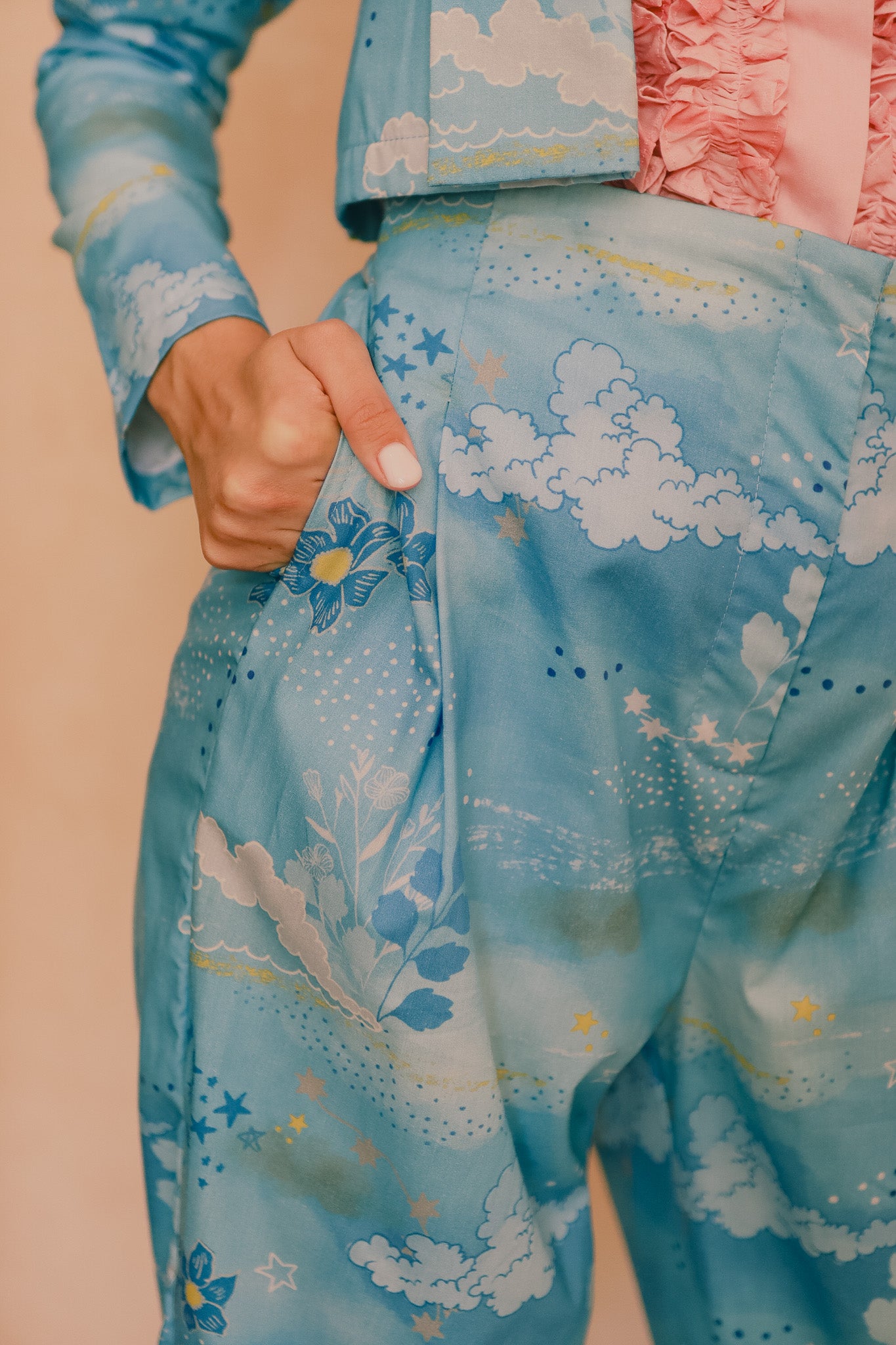 CALLA X ADINIA PANTS IN BLUE