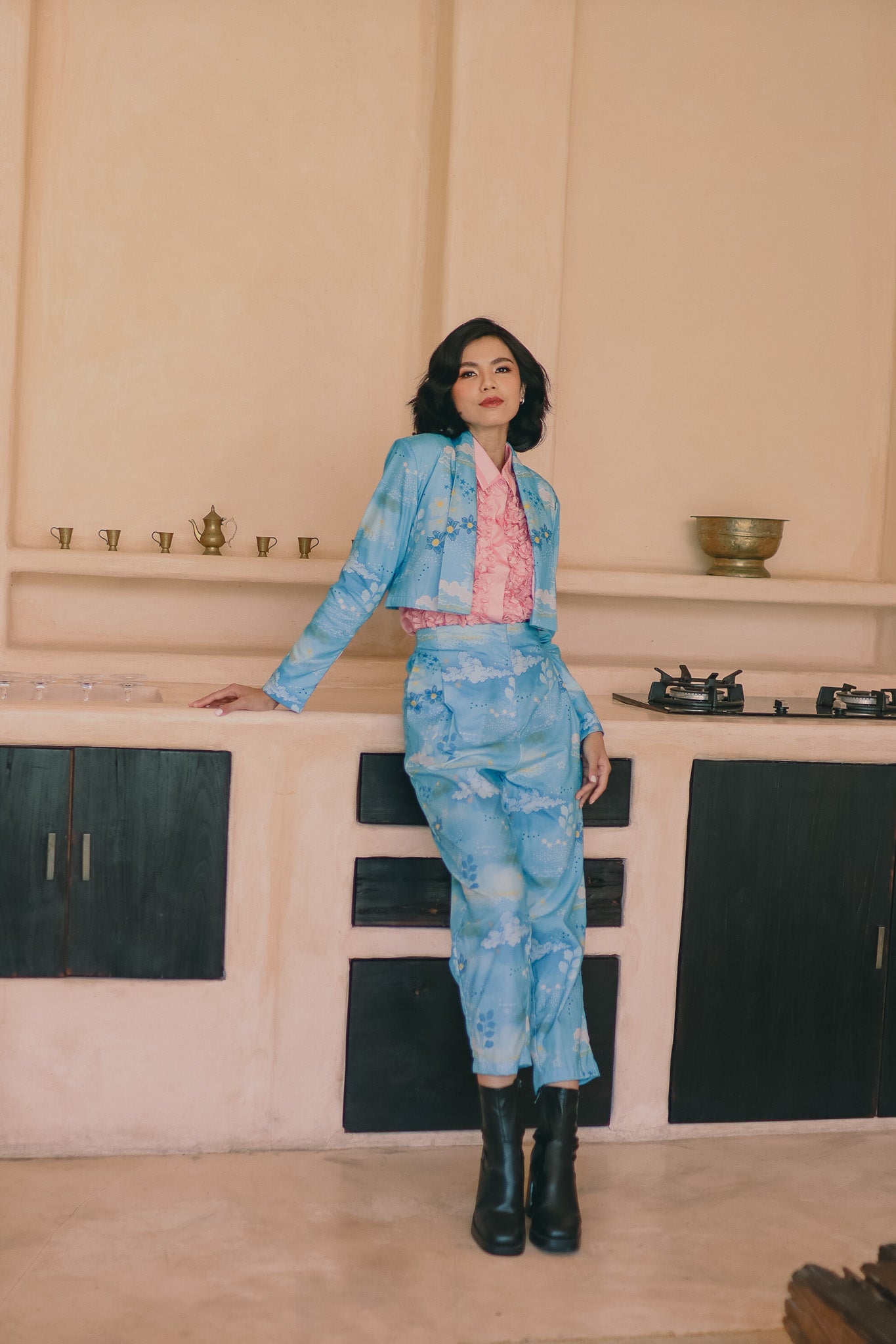 CALLA X ADINIA PANTS IN BLUE