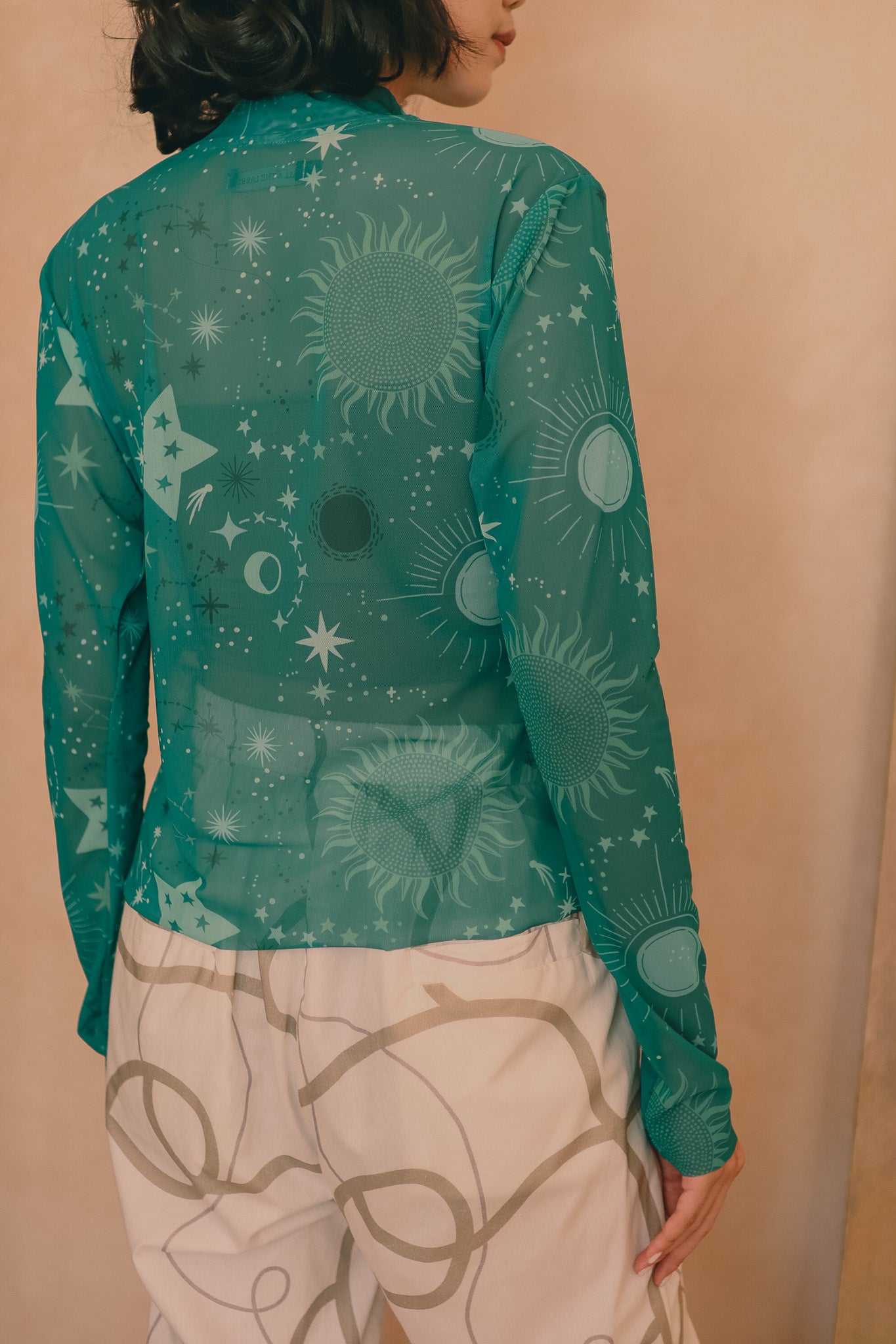 CALLA X ADINIA MESH TOP IN GREEN