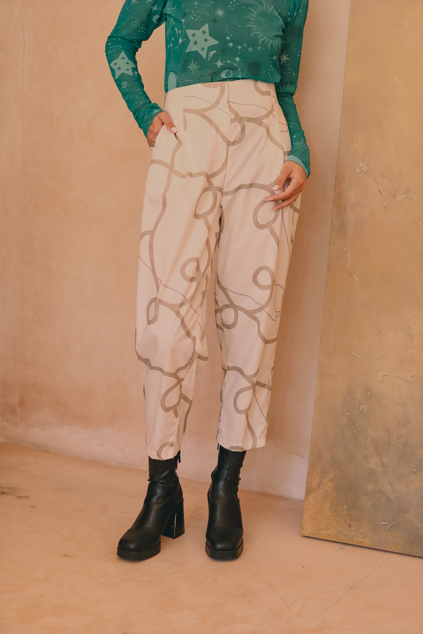 CALLA X ADINIA PANTS IN IVORY