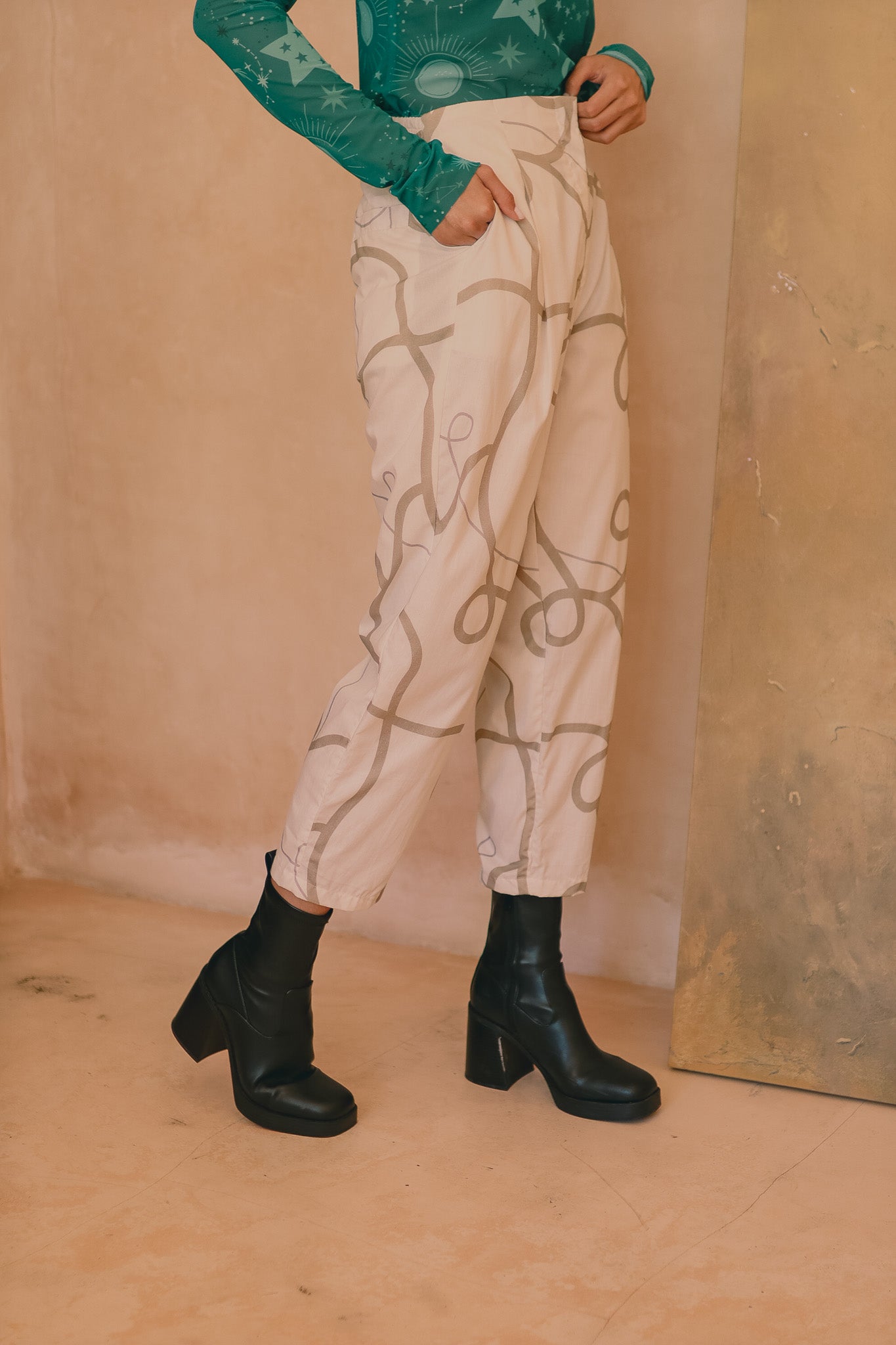 CALLA X ADINIA PANTS IN IVORY