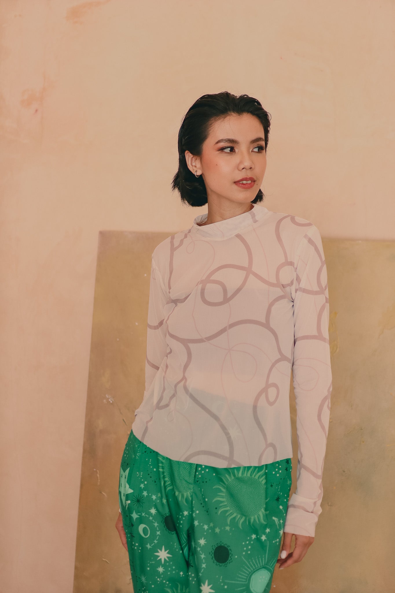 CALLA X ADINIA MESH TOP IN IVORY