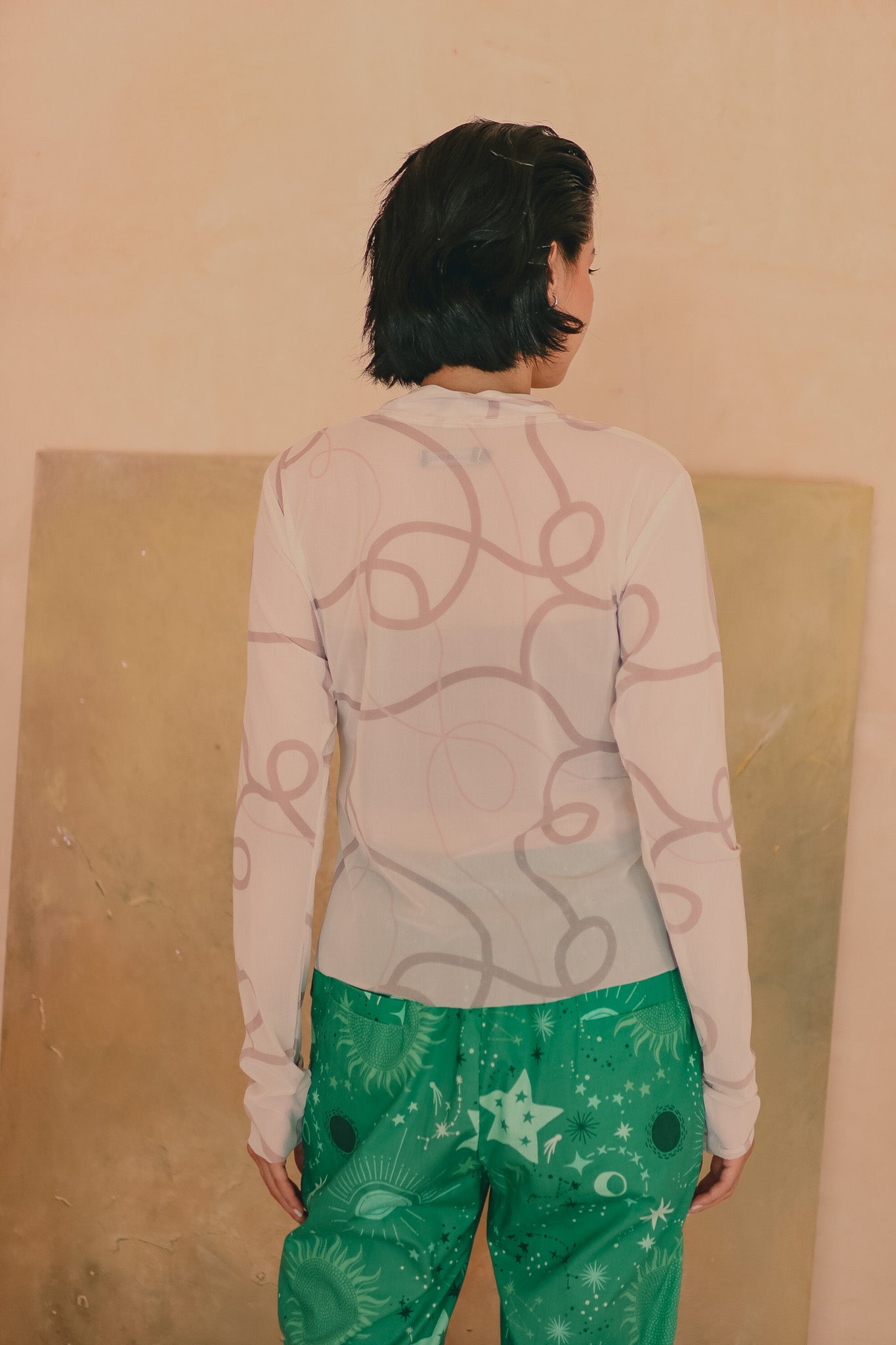 CALLA X ADINIA MESH TOP IN IVORY