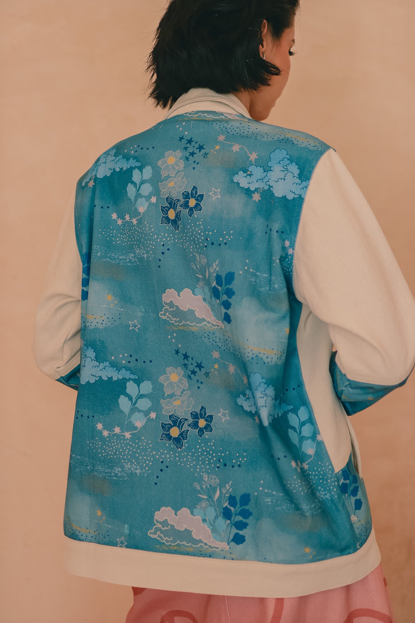 CALLA X ADINIA MIX DENIM JACKET IN BLUE