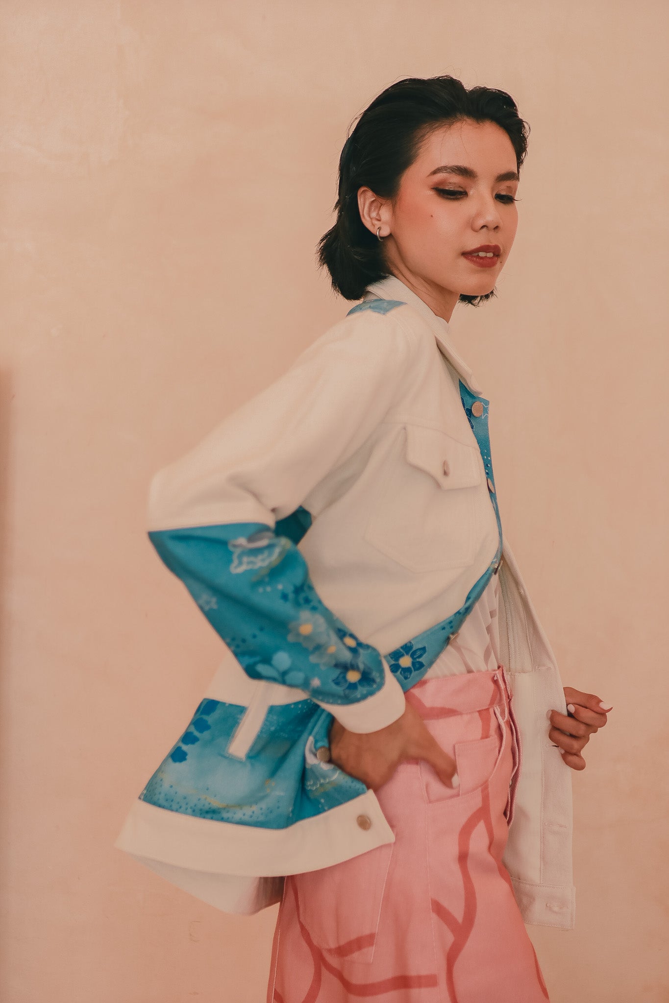CALLA X ADINIA MIX DENIM JACKET IN BLUE