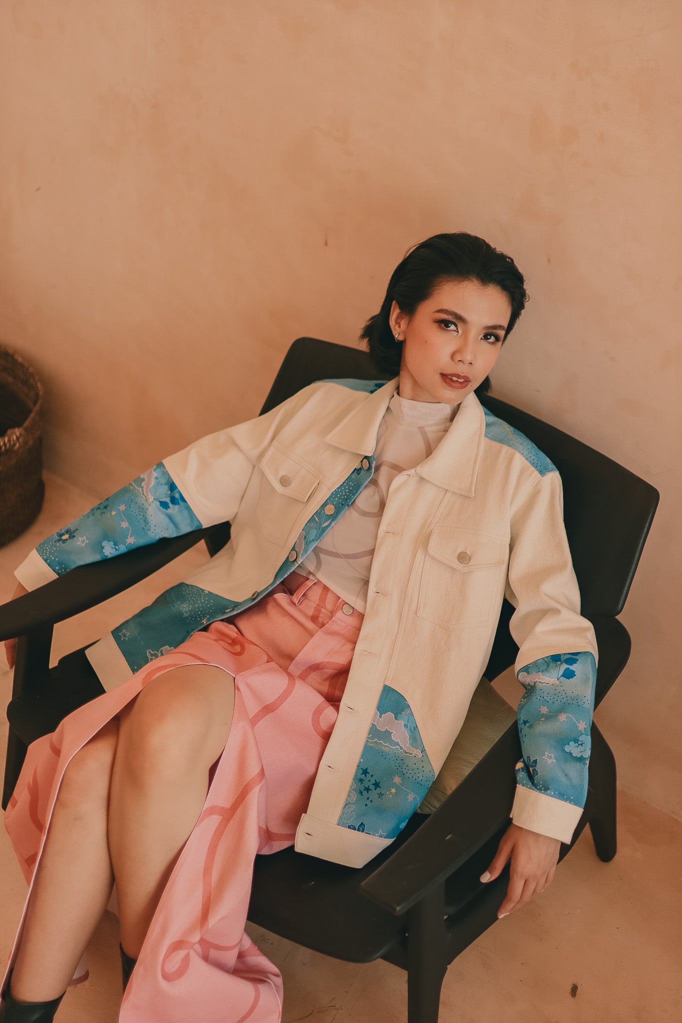 CALLA X ADINIA MIX DENIM JACKET IN BLUE