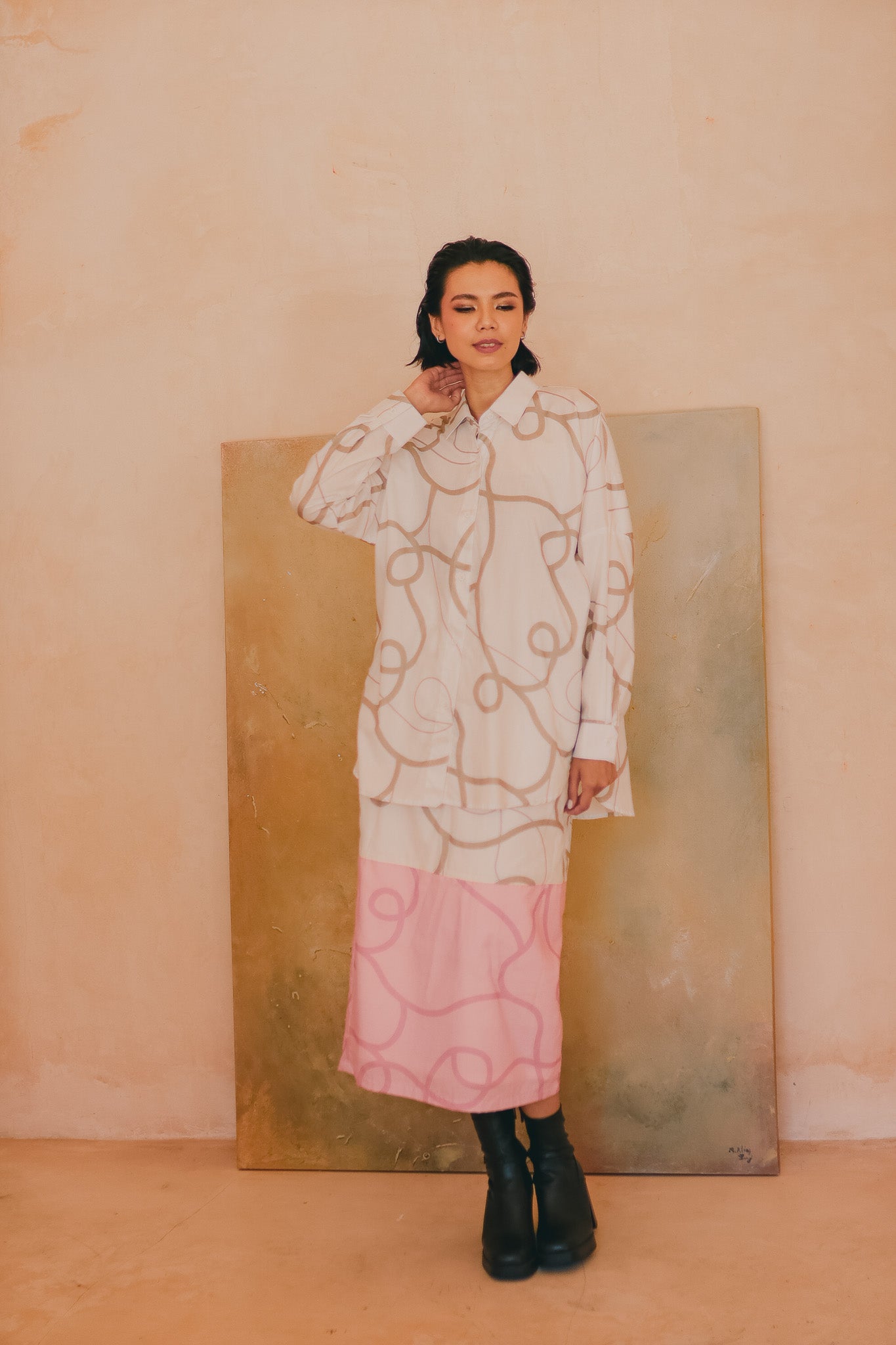 CALLA X ADINIA OVERSIZED SHIRT IN IVORY
