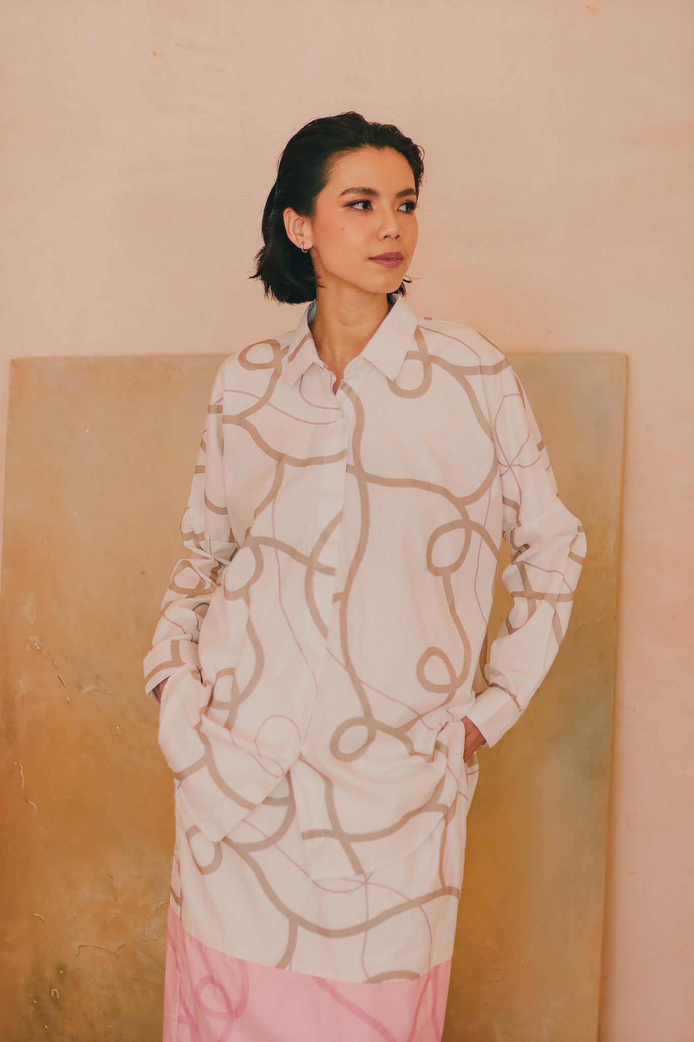 CALLA X ADINIA OVERSIZED SHIRT IN IVORY