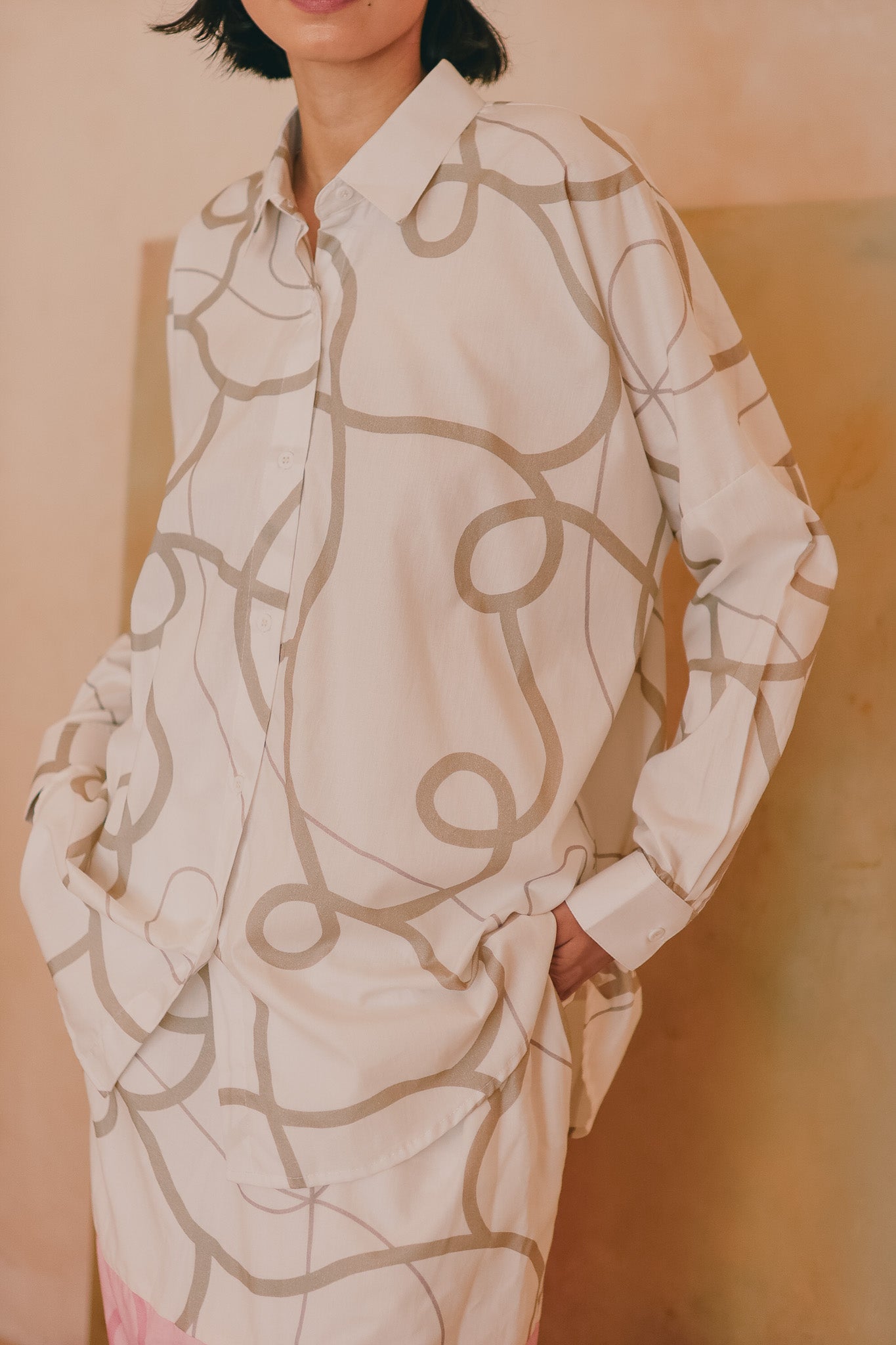 CALLA X ADINIA OVERSIZED SHIRT IN IVORY