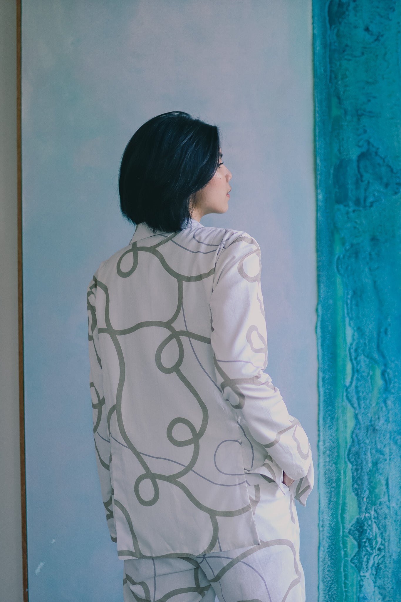 CALLA X ADINIA BLAZER IN IVORY