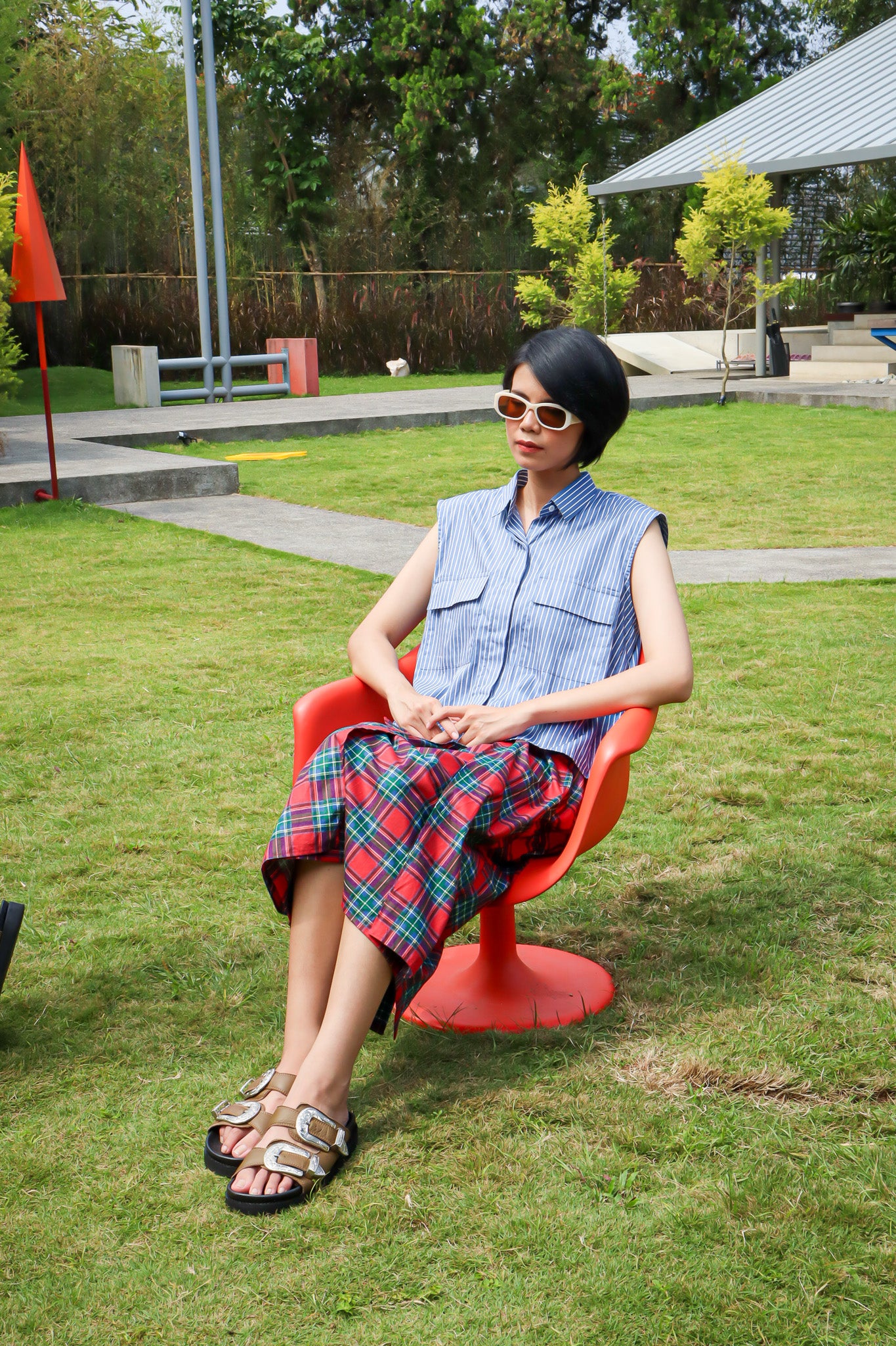 BASIC TARTAN SAROONG IN RED