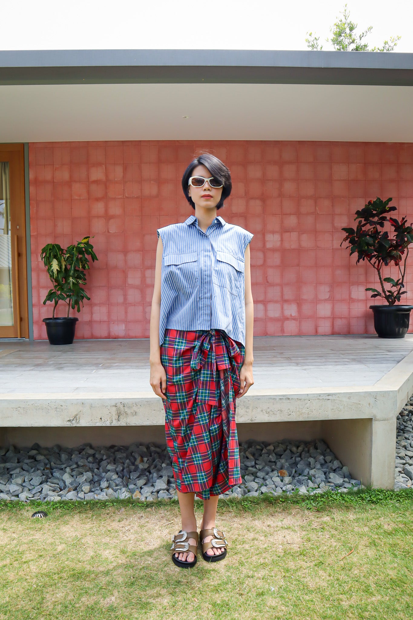 BASIC TARTAN SAROONG IN RED