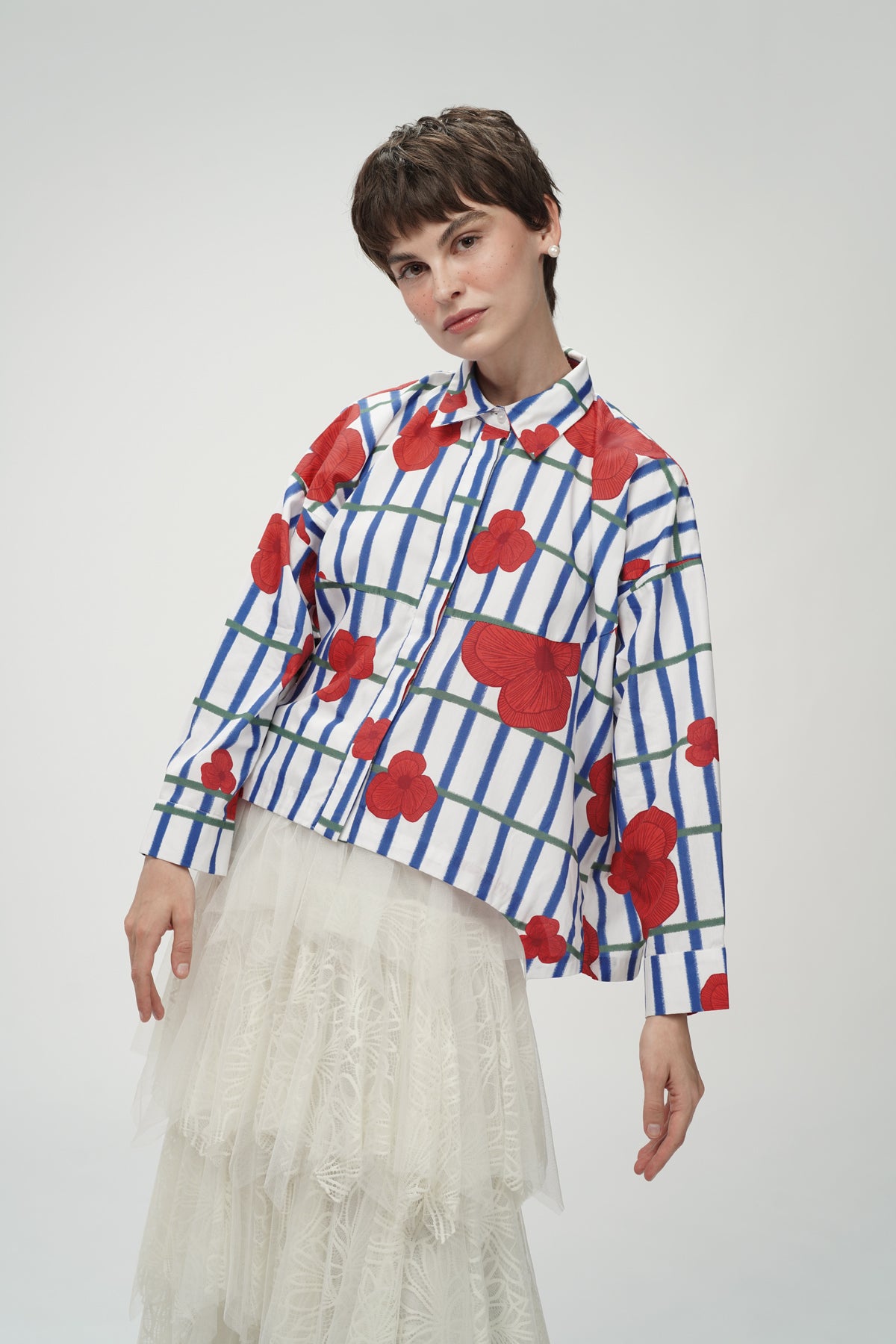 Jolie Crop Shirt - Berries