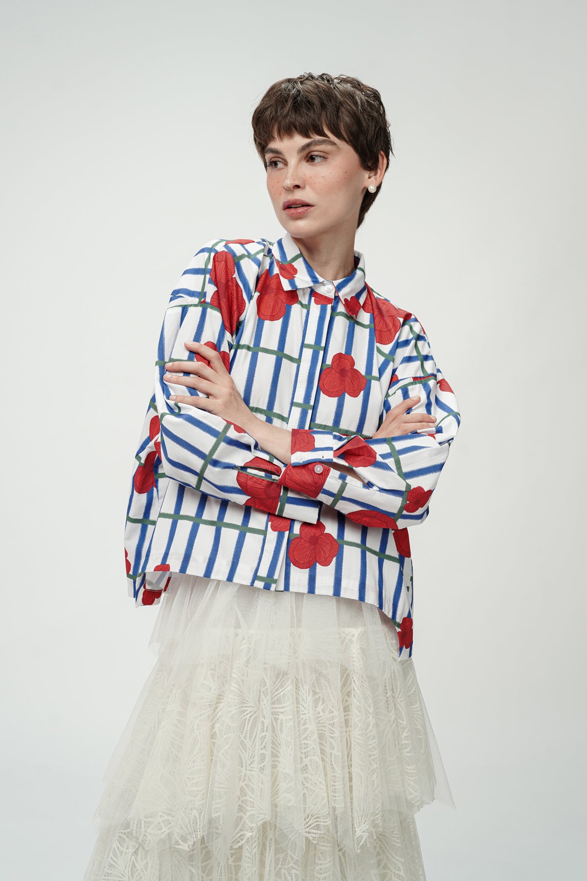 Jolie Crop Shirt - Berries
