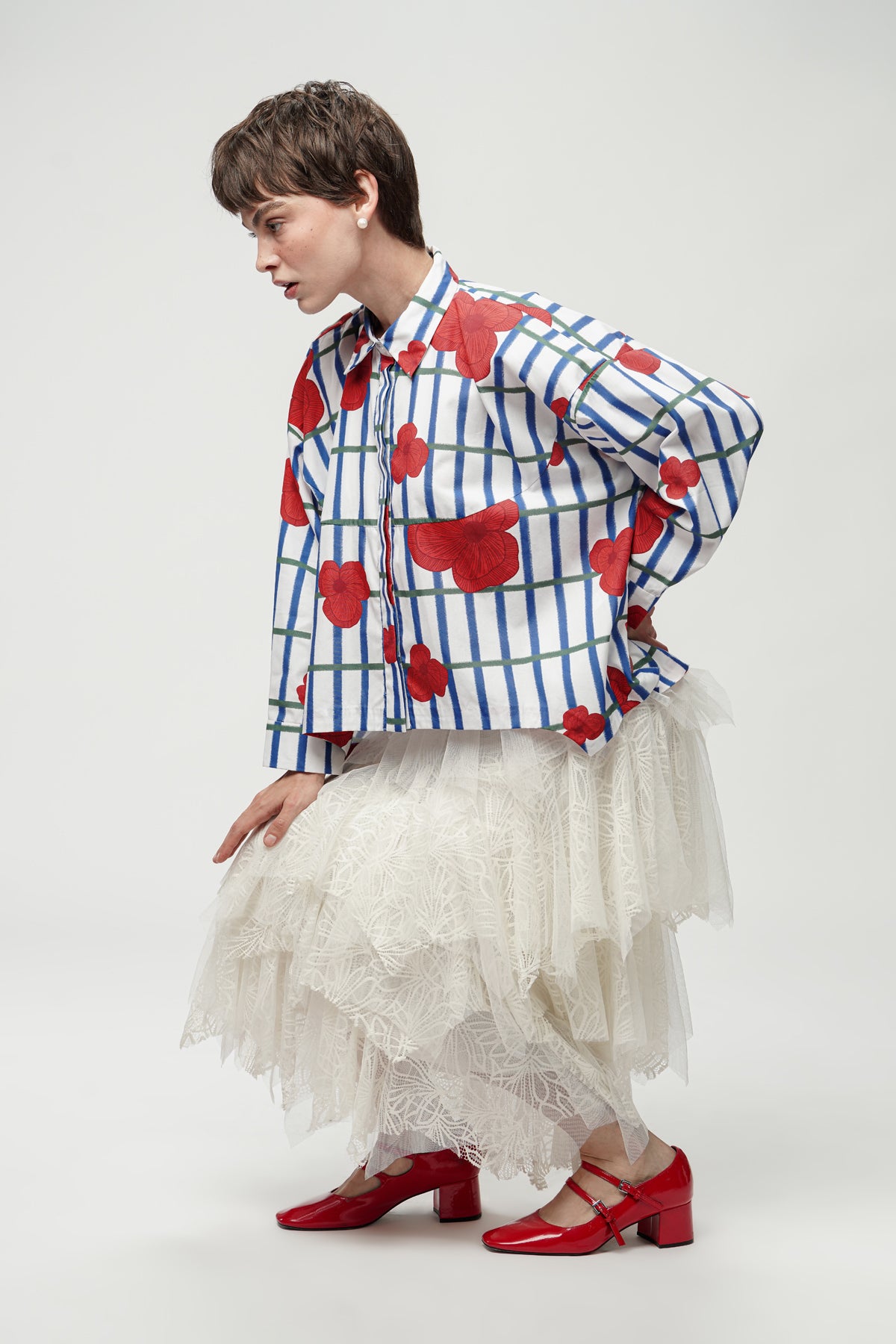 Jolie Crop Shirt - Berries