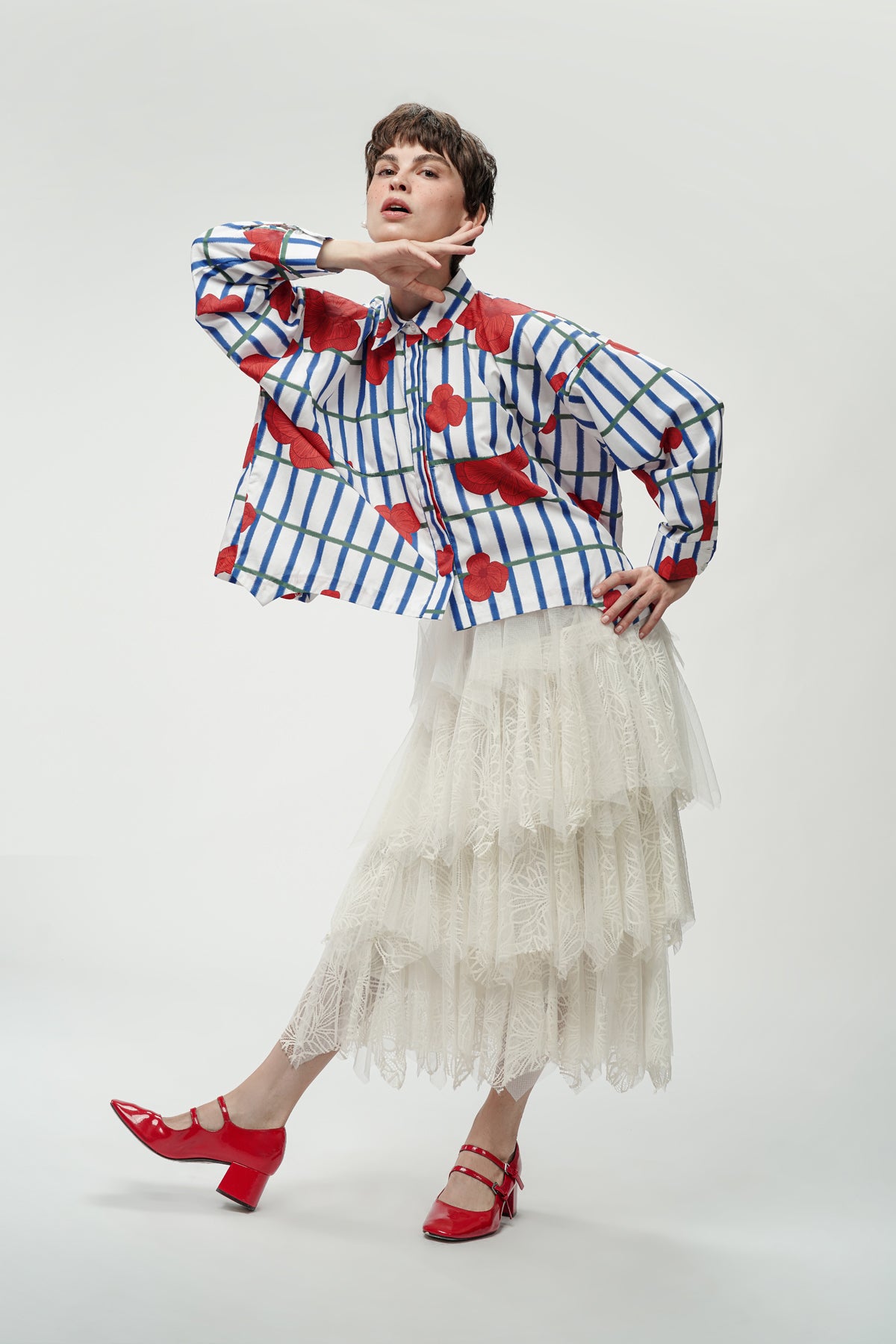 Jolie Crop Shirt - Berries