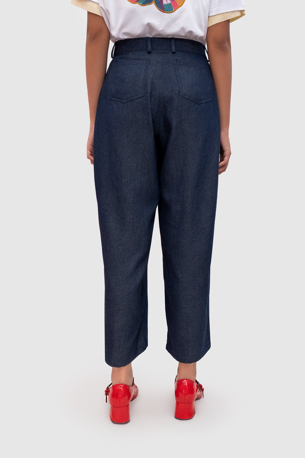 Kavya Barrel Pants - Azure