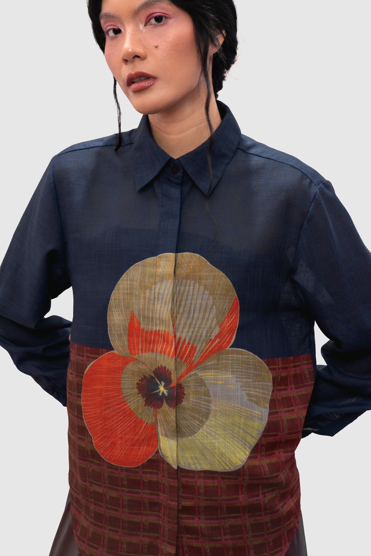 Kavya See-Through Shirt - Azure