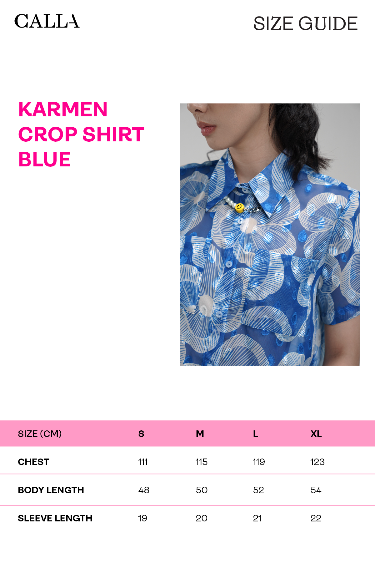 Karmen Crop Shirt - Blue